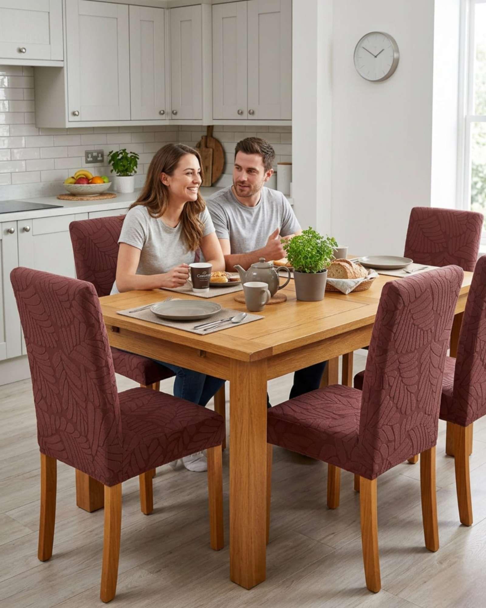 Set de 6 fundas para sillas estampado botanico M4-3