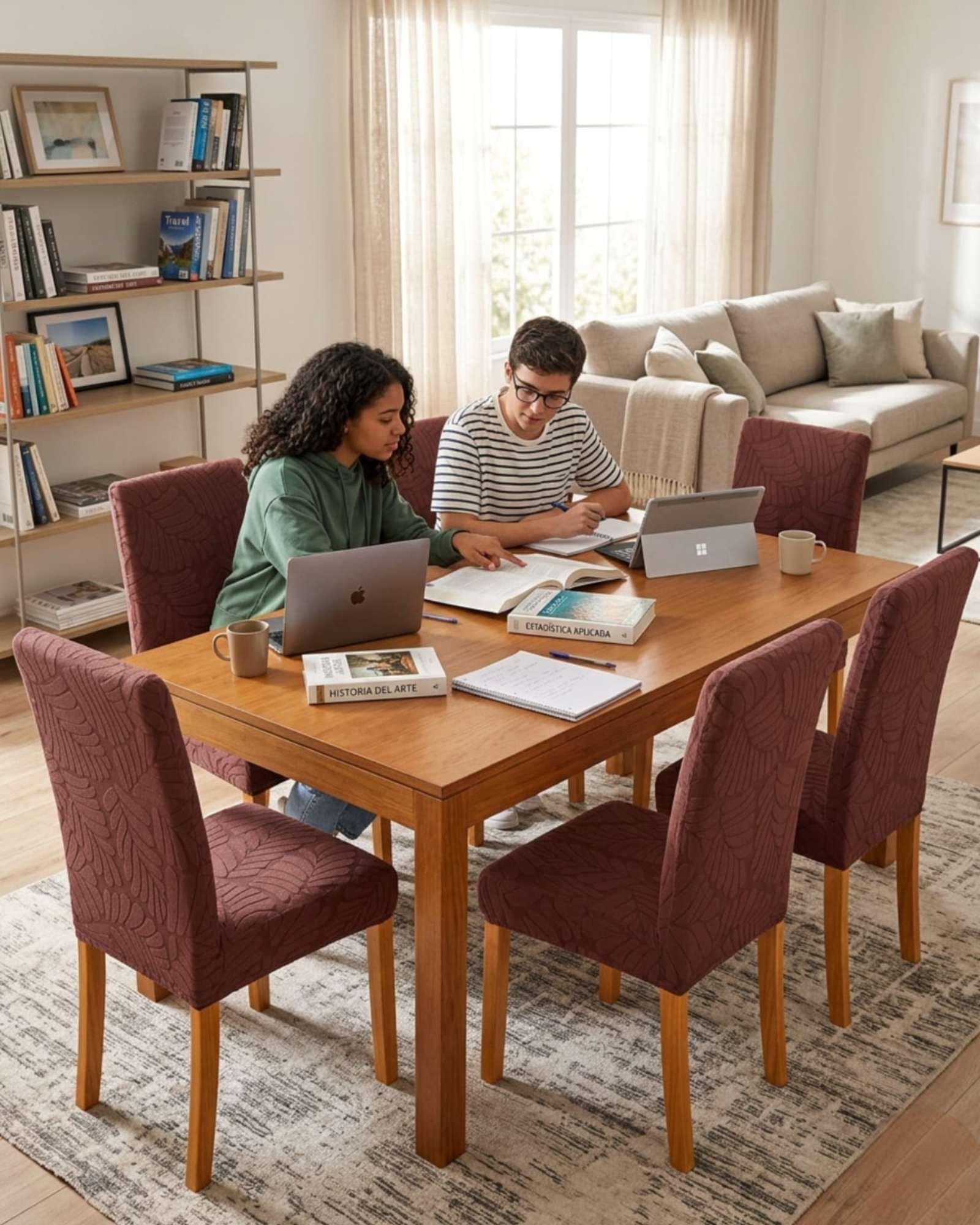 Set de 6 fundas para sillas estampado botanico M4-4