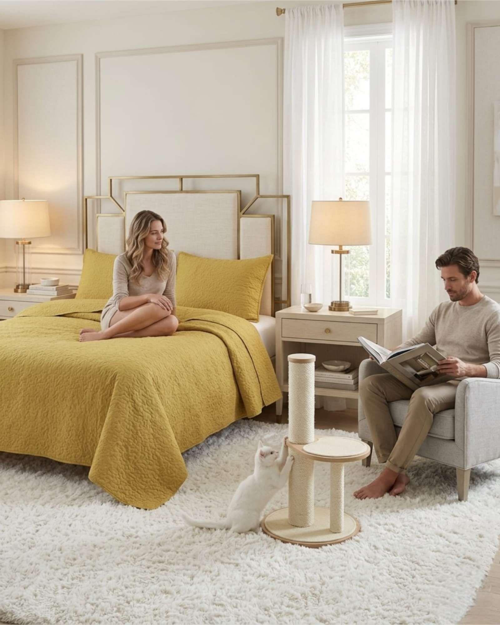 Cubrecama Quilt Verano 2 Plazas Suave Fresco Bordado d6-4
