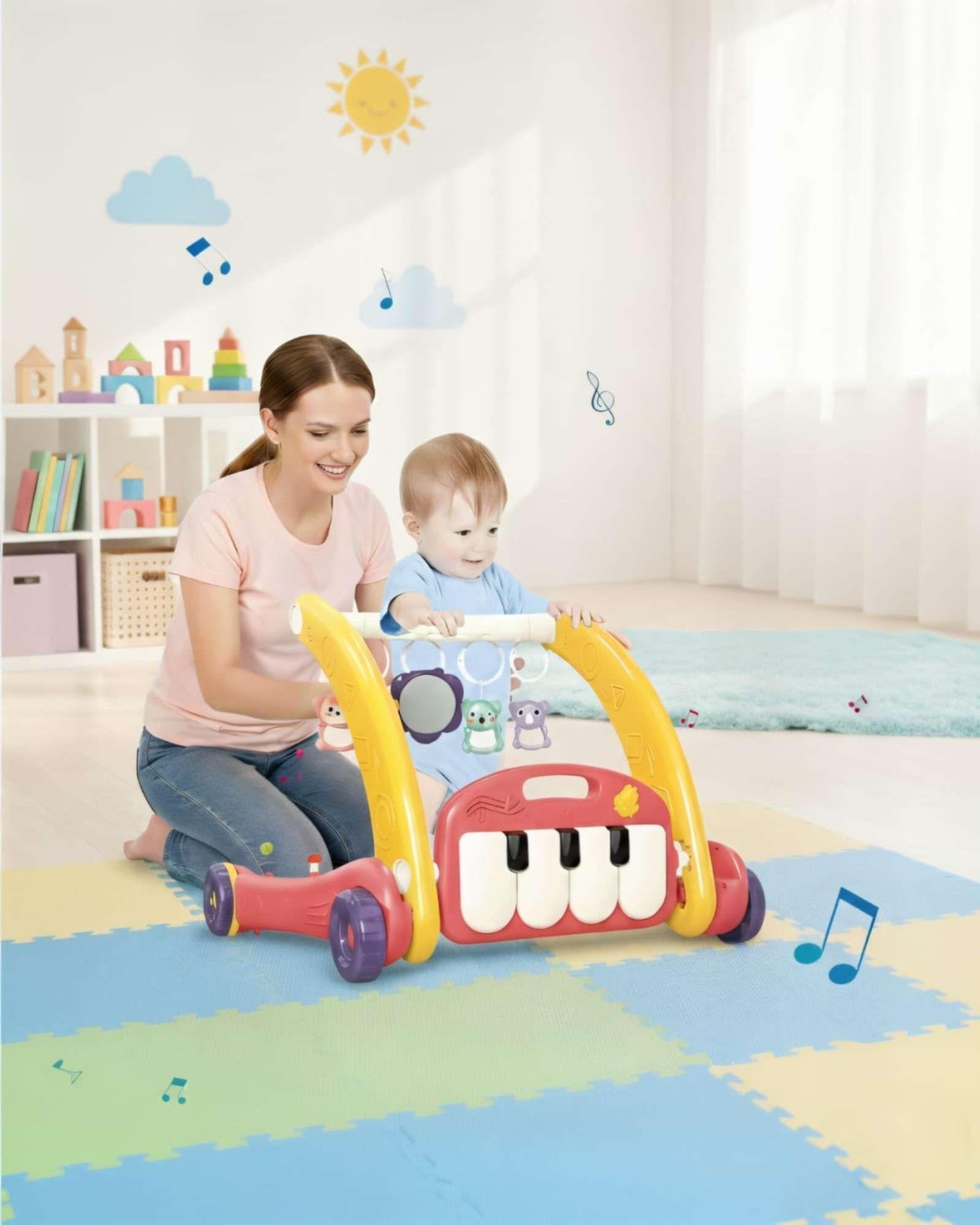 Andador 2 en 1 y gimnasio didactico musical para bebes m1-4