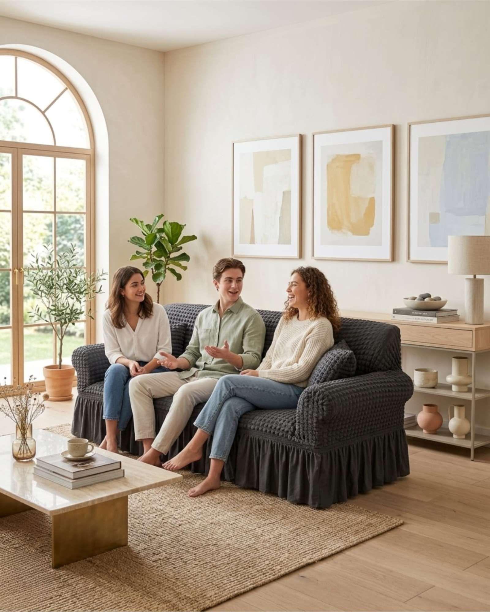 Funda de Sofa Turca de 1 Cuerpo Diseño Premium con Faldon m4-2