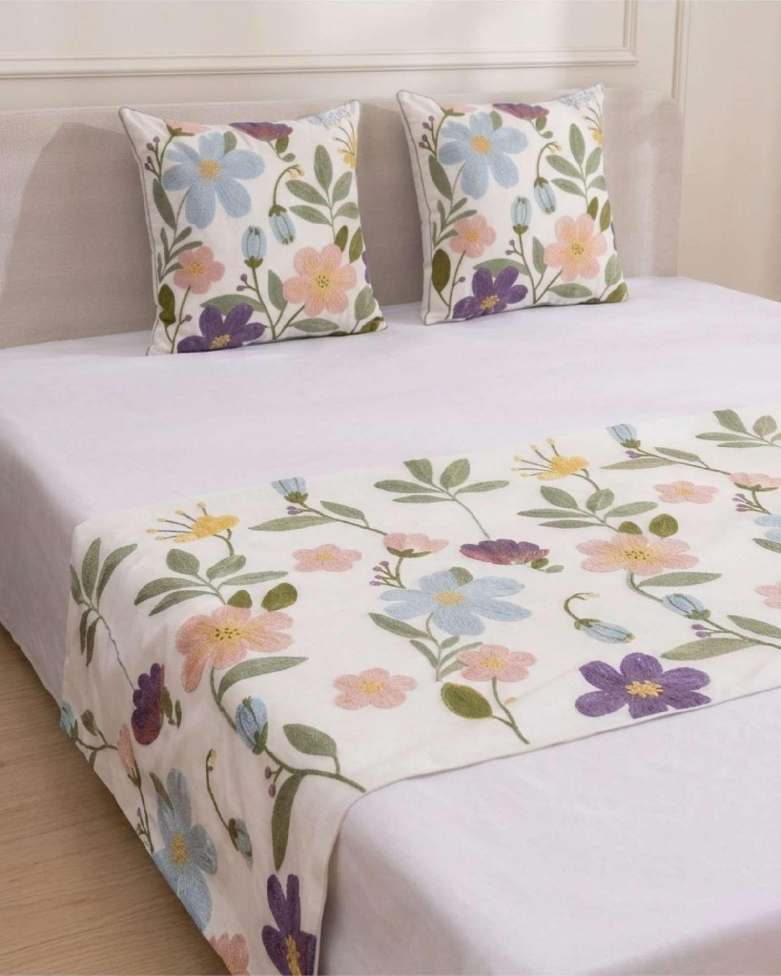 Set de Piecera Manta Texturizada y Dos Fundas de Cojin S10-1