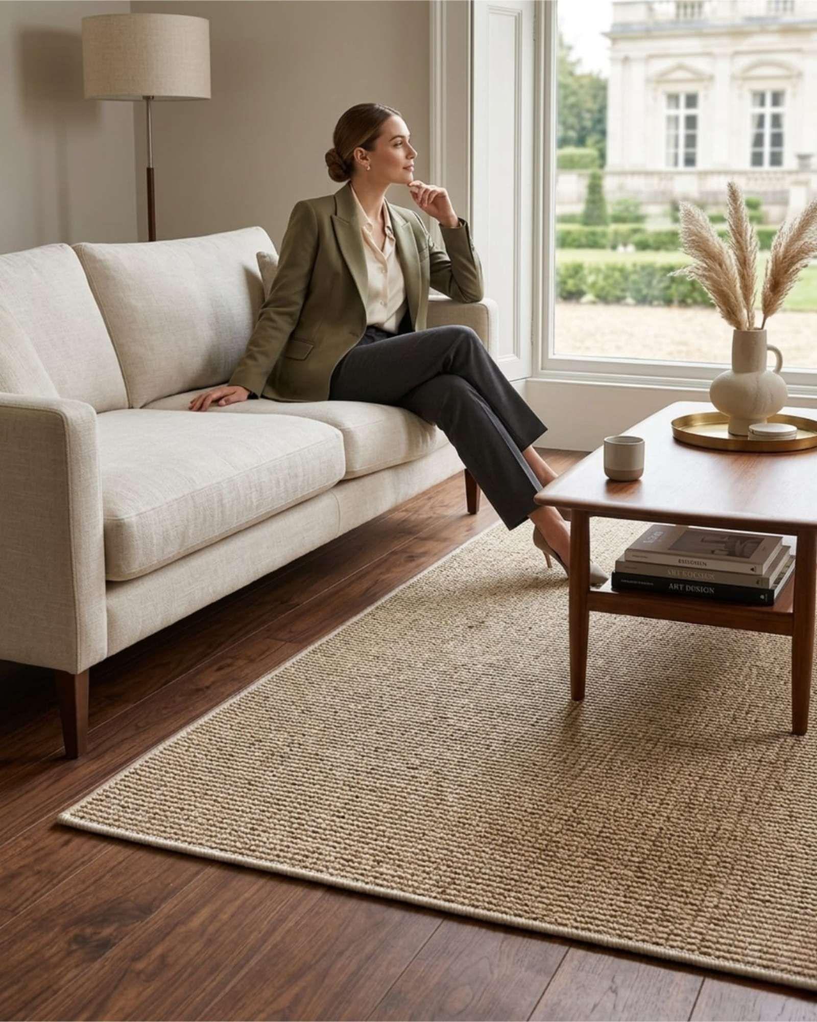 Alfombra Resistente Tejida cuadrada modelo Piña 200X240 beige-3