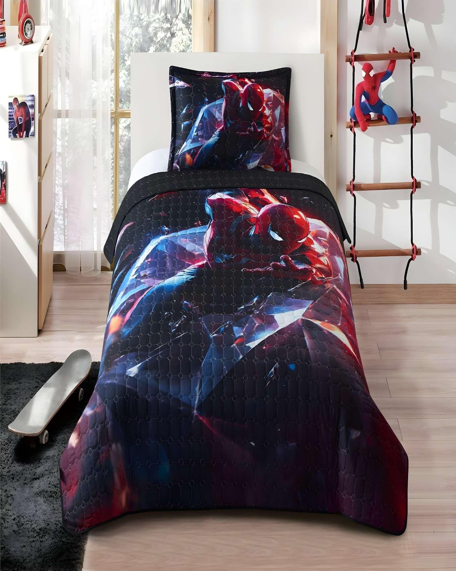 COLCHA QUILT DE VERANO SPIDERMAN INFANTIL NIÑO-2