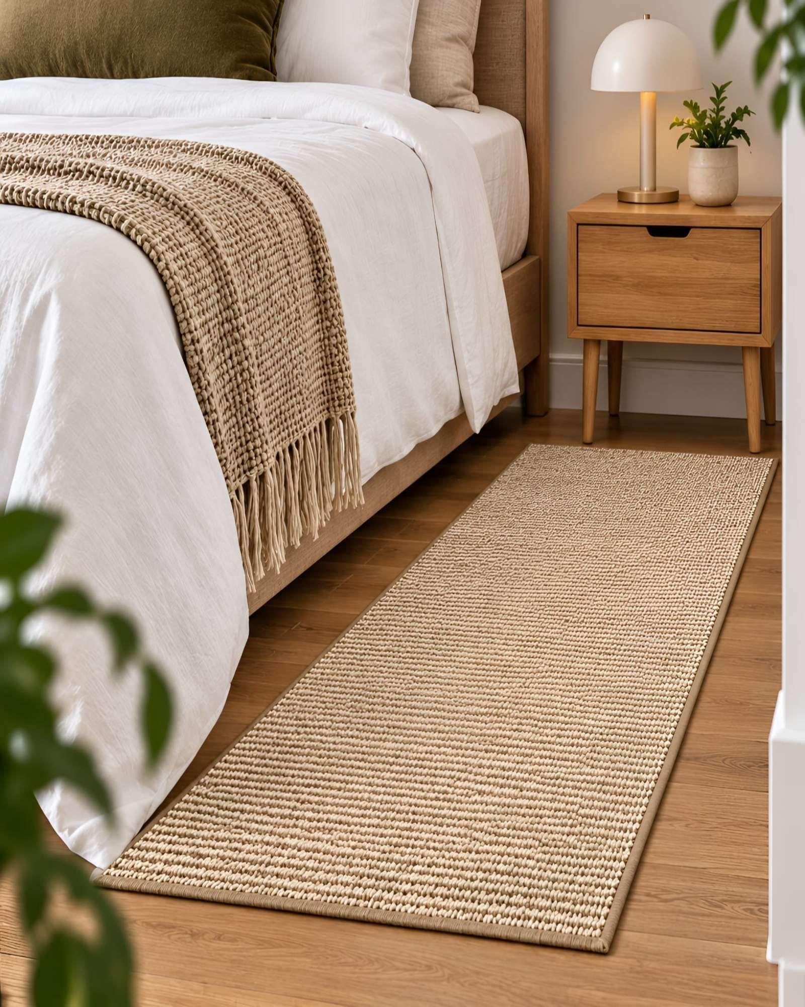 Alfombra Pasillera de Sisal Natural 60 x 200 cm | Antideslizante y Resistente 01-2