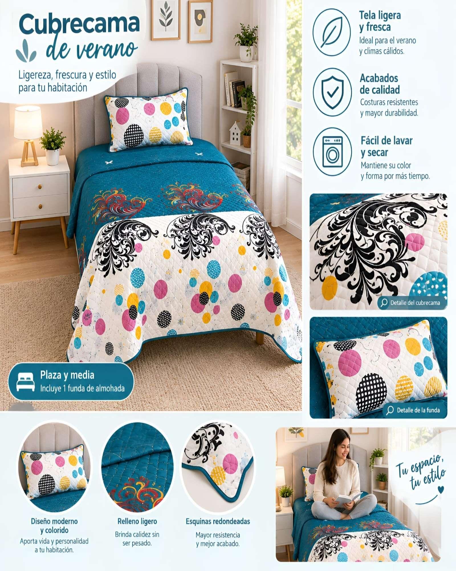 Quilt 1.5 Plazas 180x230 cm + Funda de Almohada-3