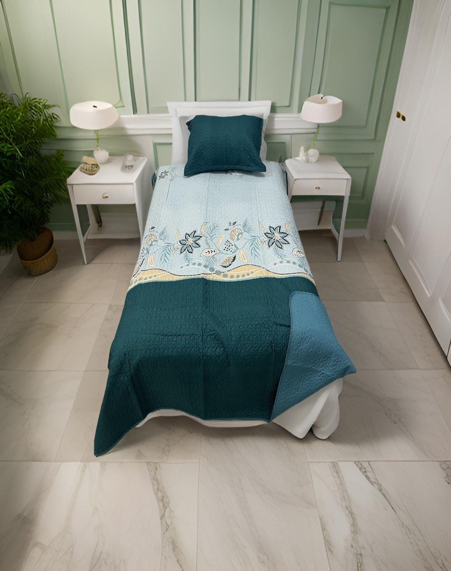 CUBRECAMA QUILT PRIMAVERA VERANO PLAZA Y MEDIA DC23-2