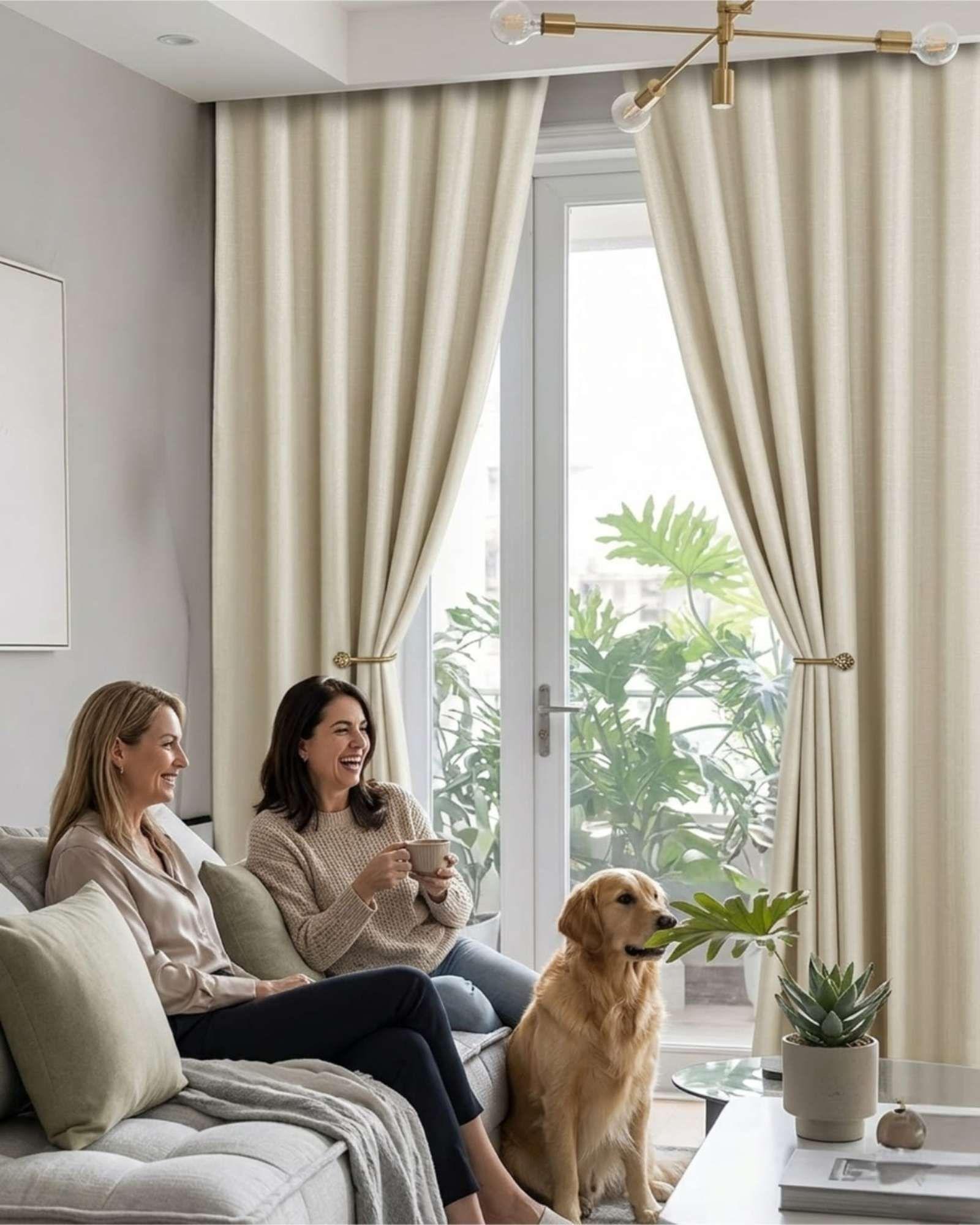 Set de Cortinas Blackout Engomadas Modernas de Lujo m15-3