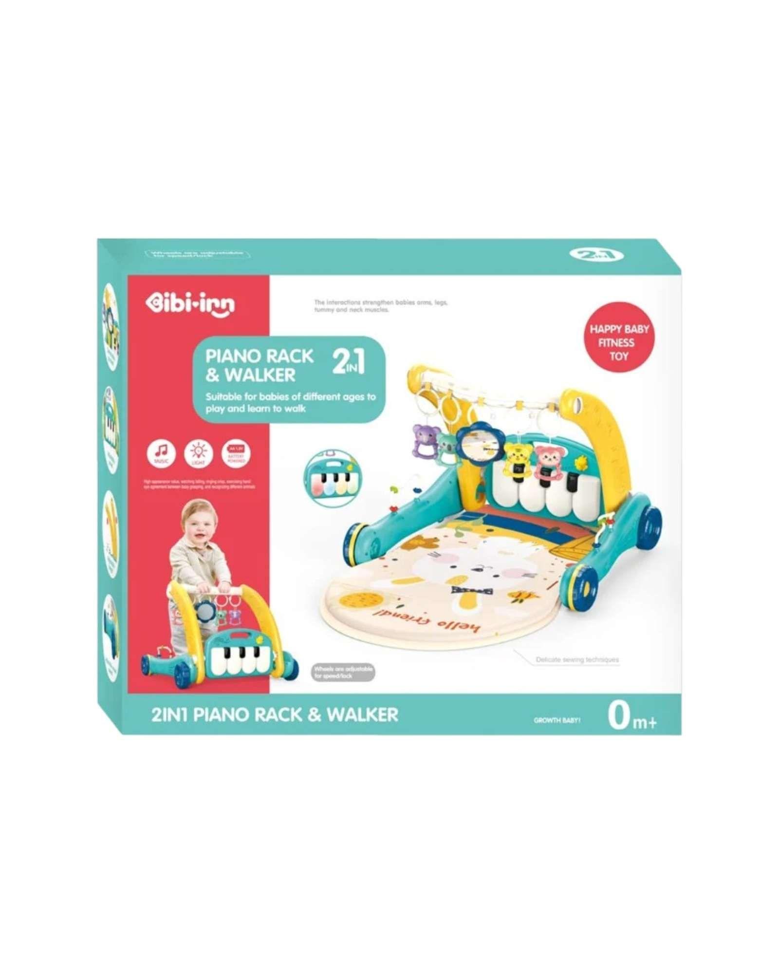 Andador 2 en 1 y gimnasio didactico musical para bebes m2-4