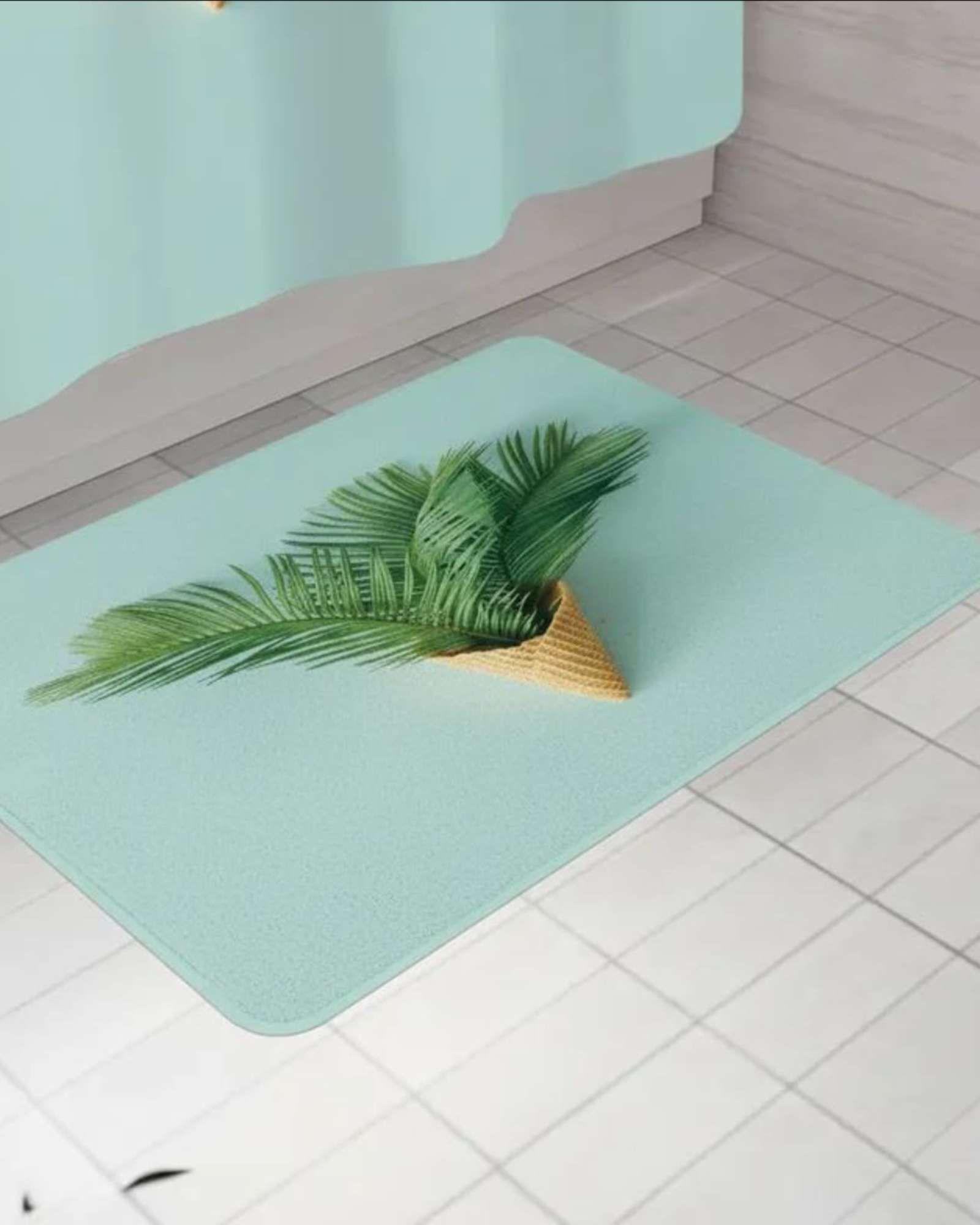 Set de baño 5 piezas Cortina mas Alfombras mas forro de ducha  -09-3