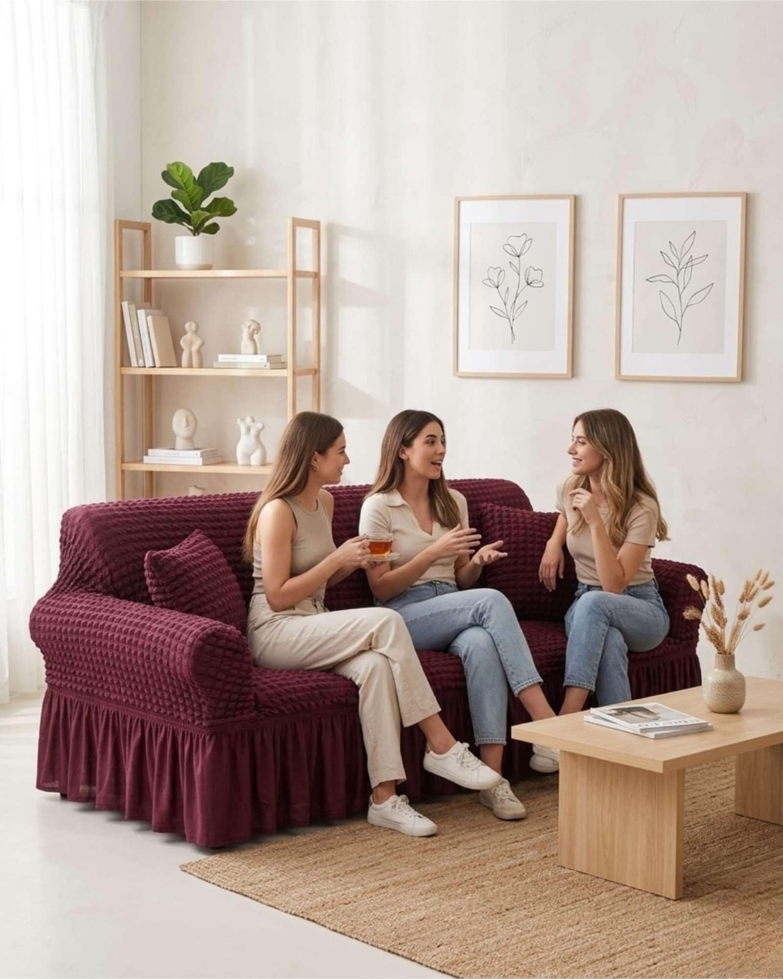 Funda de Sofa Turca de 4 Cuerpo Diseño Premium con Faldon m5-3