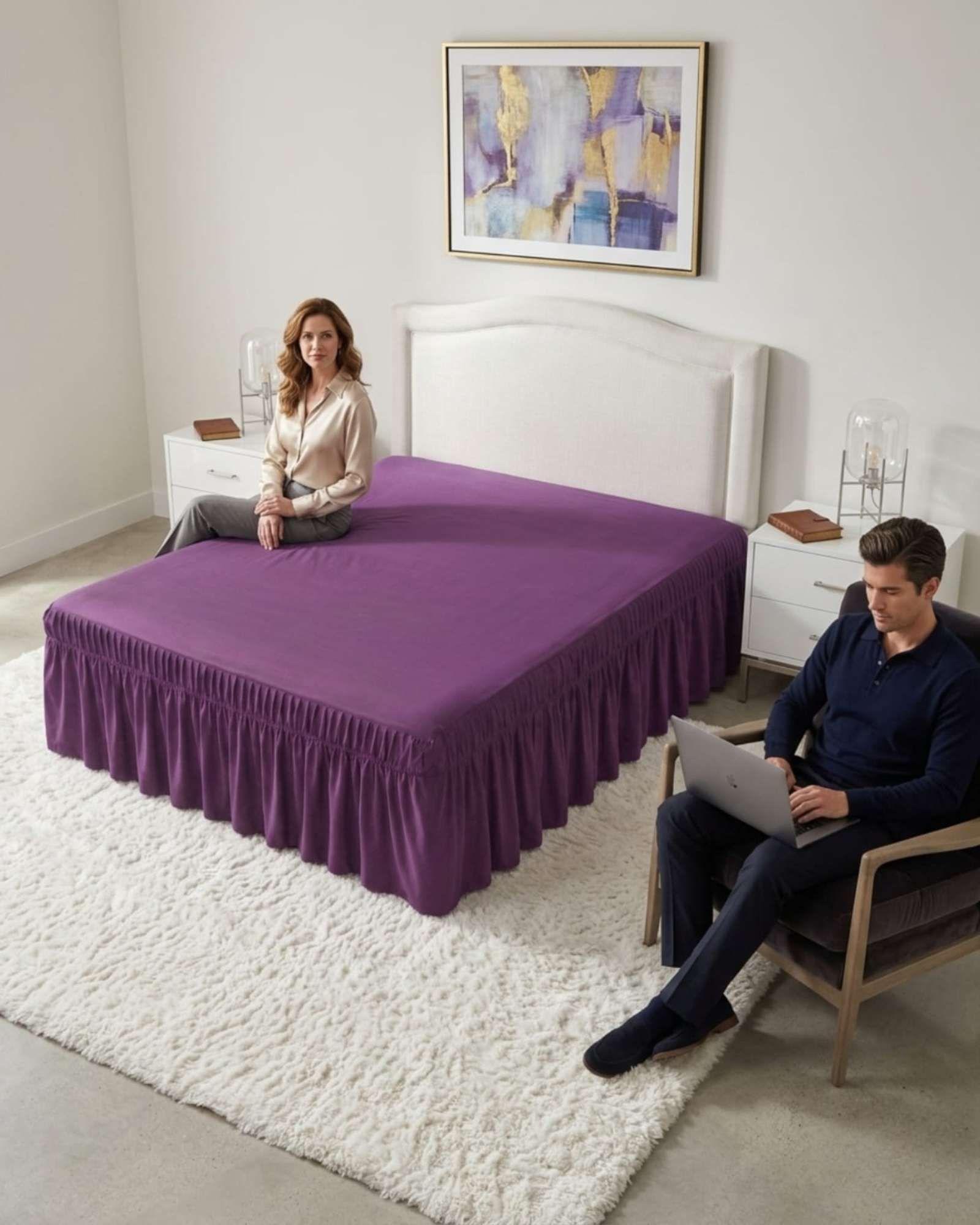Faldón De Cama King Cubre Base Con Pliegues 05-4