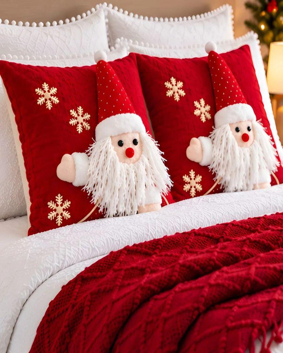 Cubrecamas Navideño Con Manta Y 2 Fundas De Cojin King m14-5
