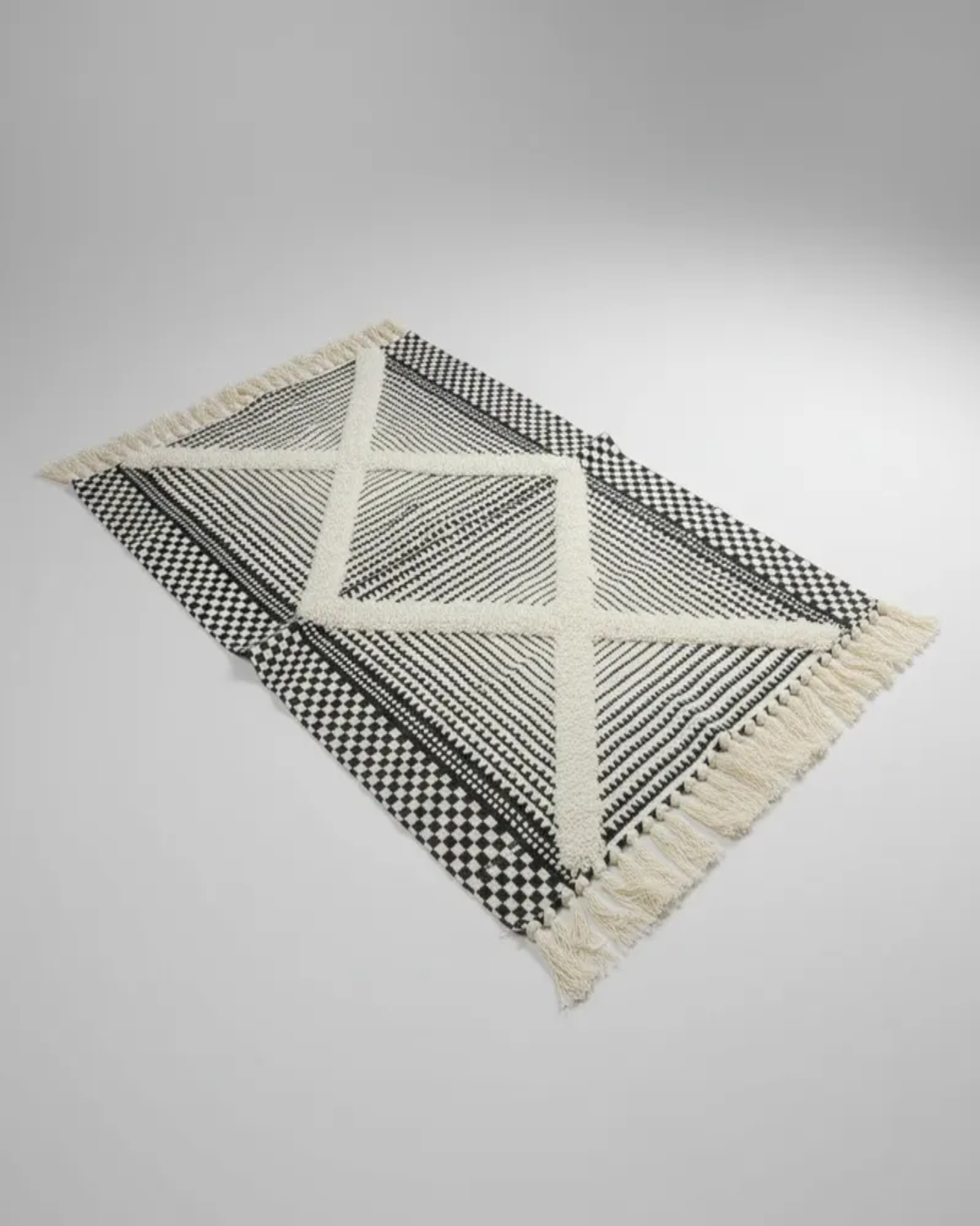 Pack de 2 Bajada de Cama de Lino estilo boho  medida 60 cm x 90 cm C2-2