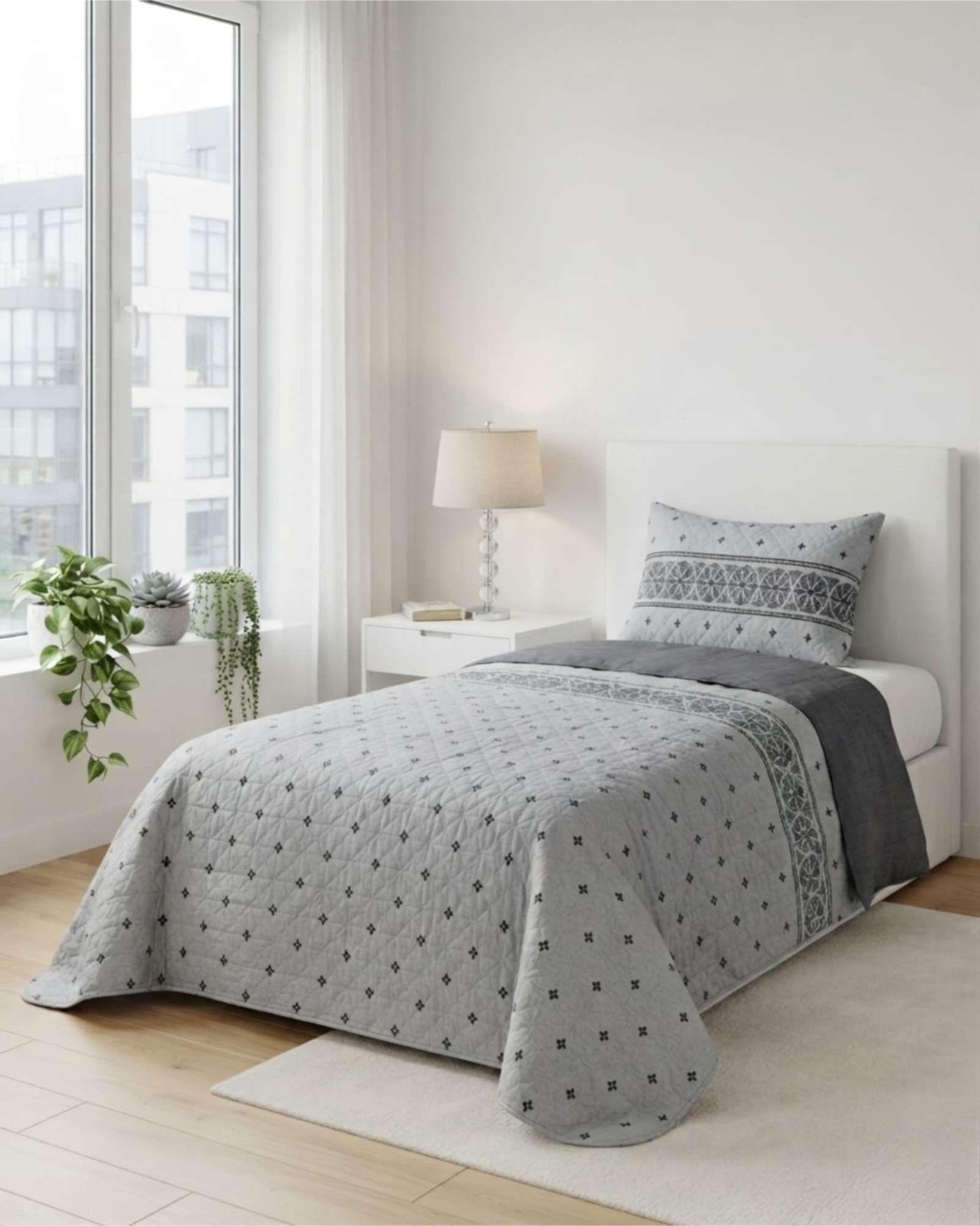 Cubrecama Quilt Delgado 1.5 Plaza para Verano Fresco a2-2