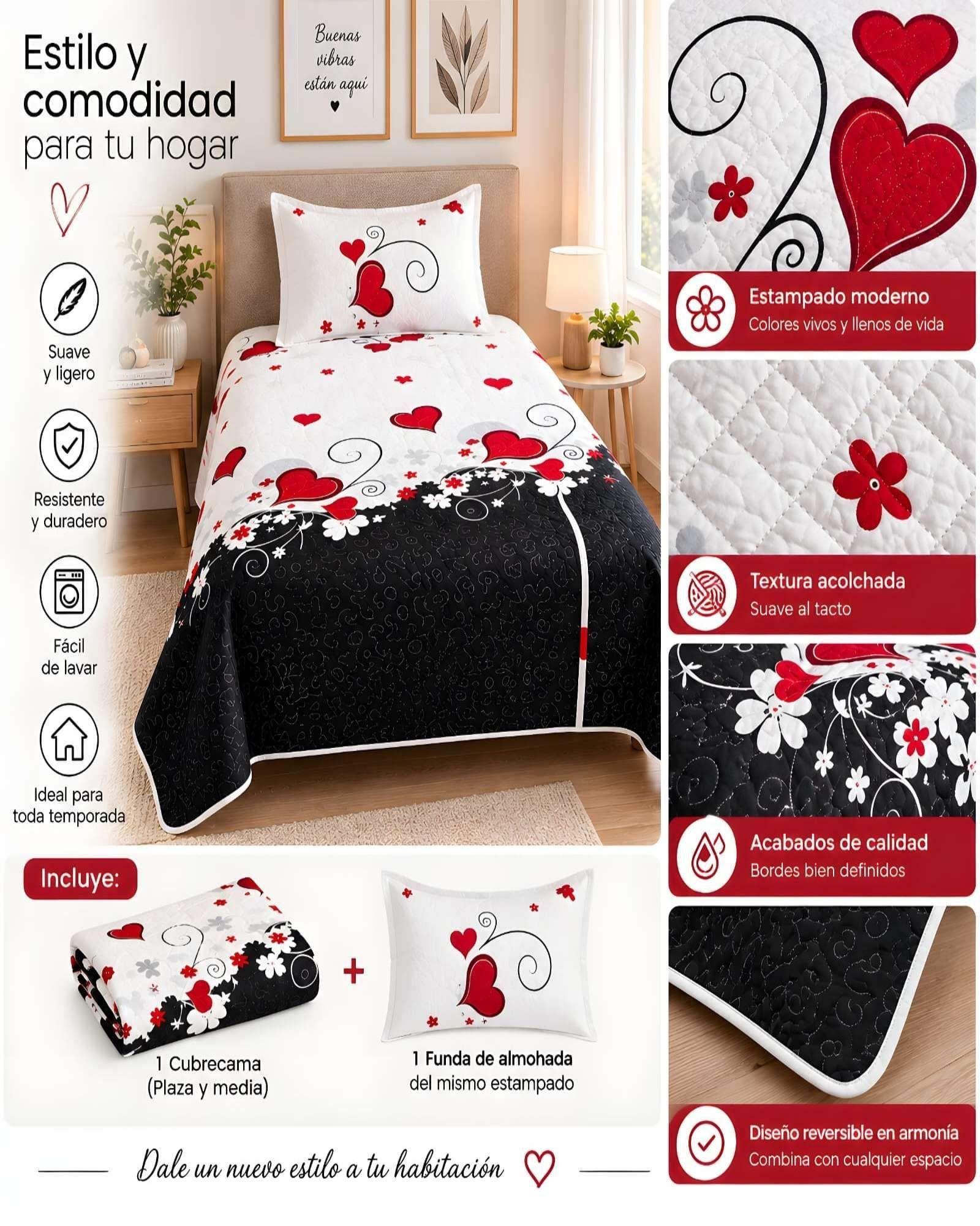 Quilt 1.5 Plazas 180x230 cm + Funda de Almohada-4