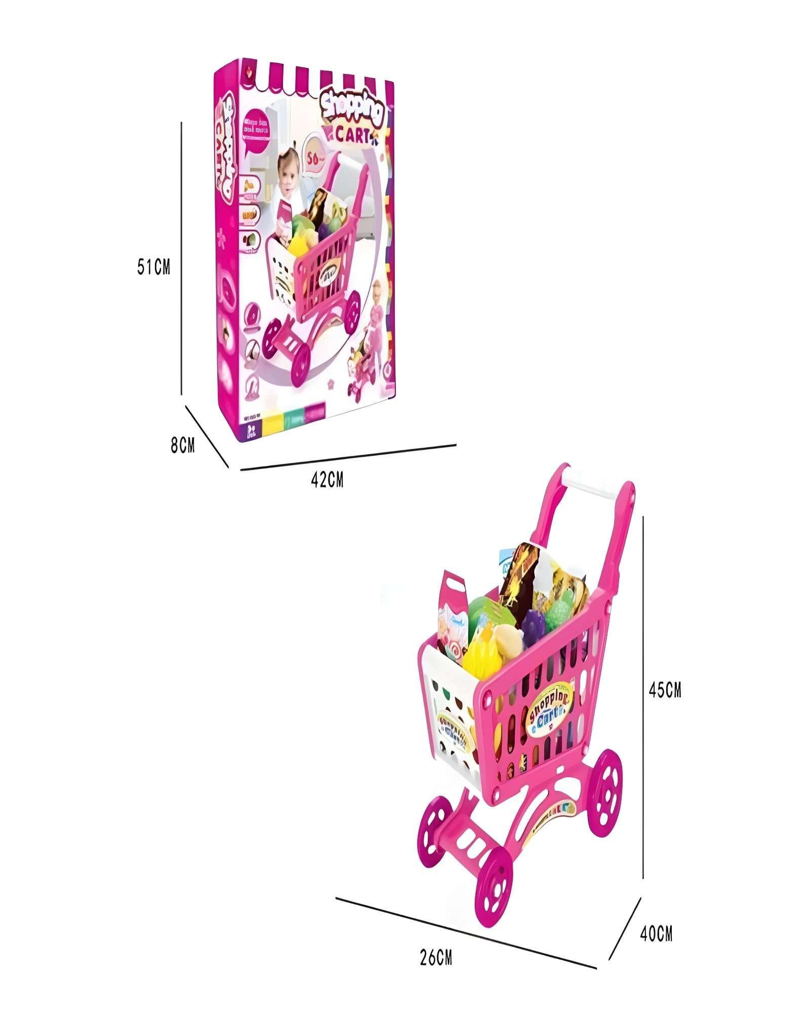 JUGUETE CARRITO DE COMPRAS 56 PZAS ROSADO-2