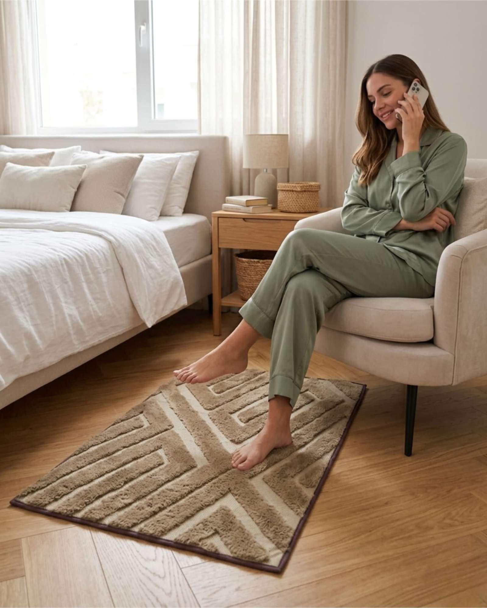 Alfombra Bajada De Cama 50x80 Cm Estilo Jacquard m3-4