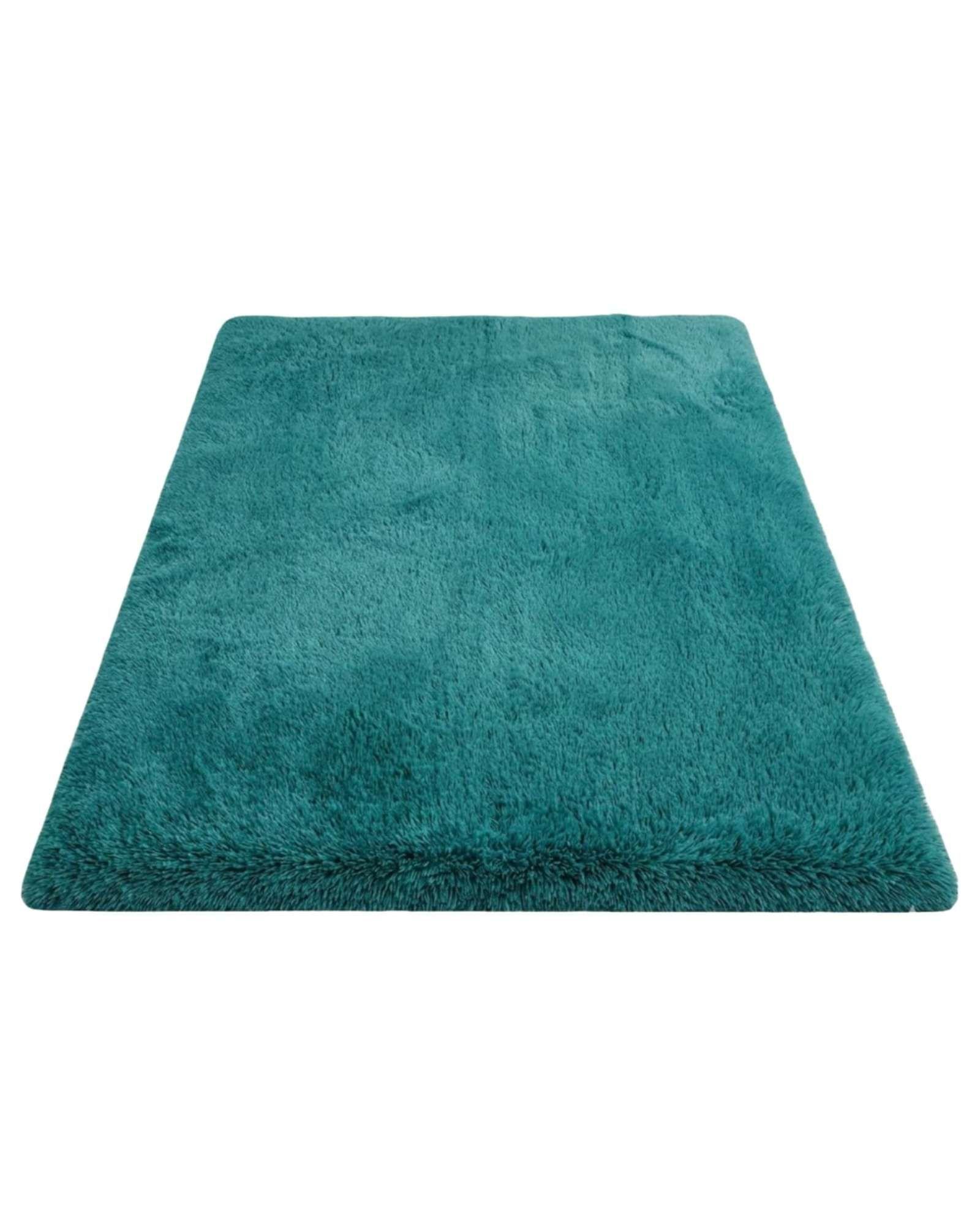 Alfombra Shaggy Peluda Extra Suave VERANO / INVIERNO 240 x 200 cm Turquesa-4