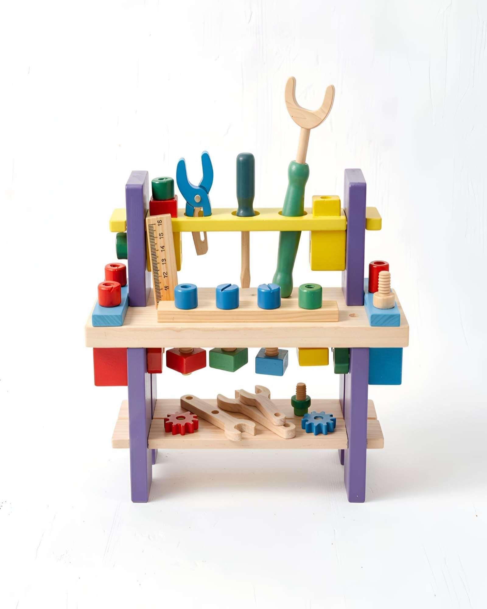 Banco de Herramientas de Madera Didáctico Montessori para Niños-2
