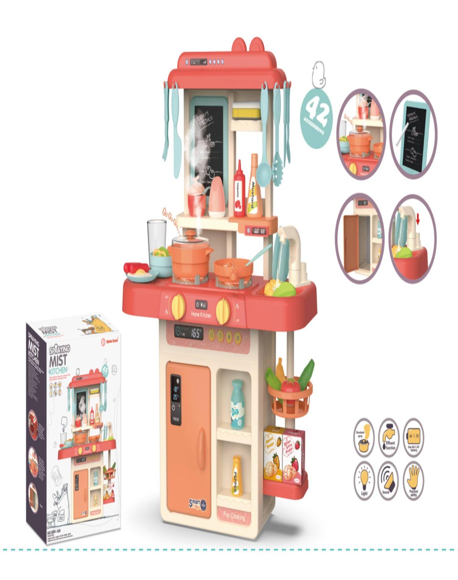 Juguete Set Cocina Rosado con Luz Sonido Infantil 63Cm-2