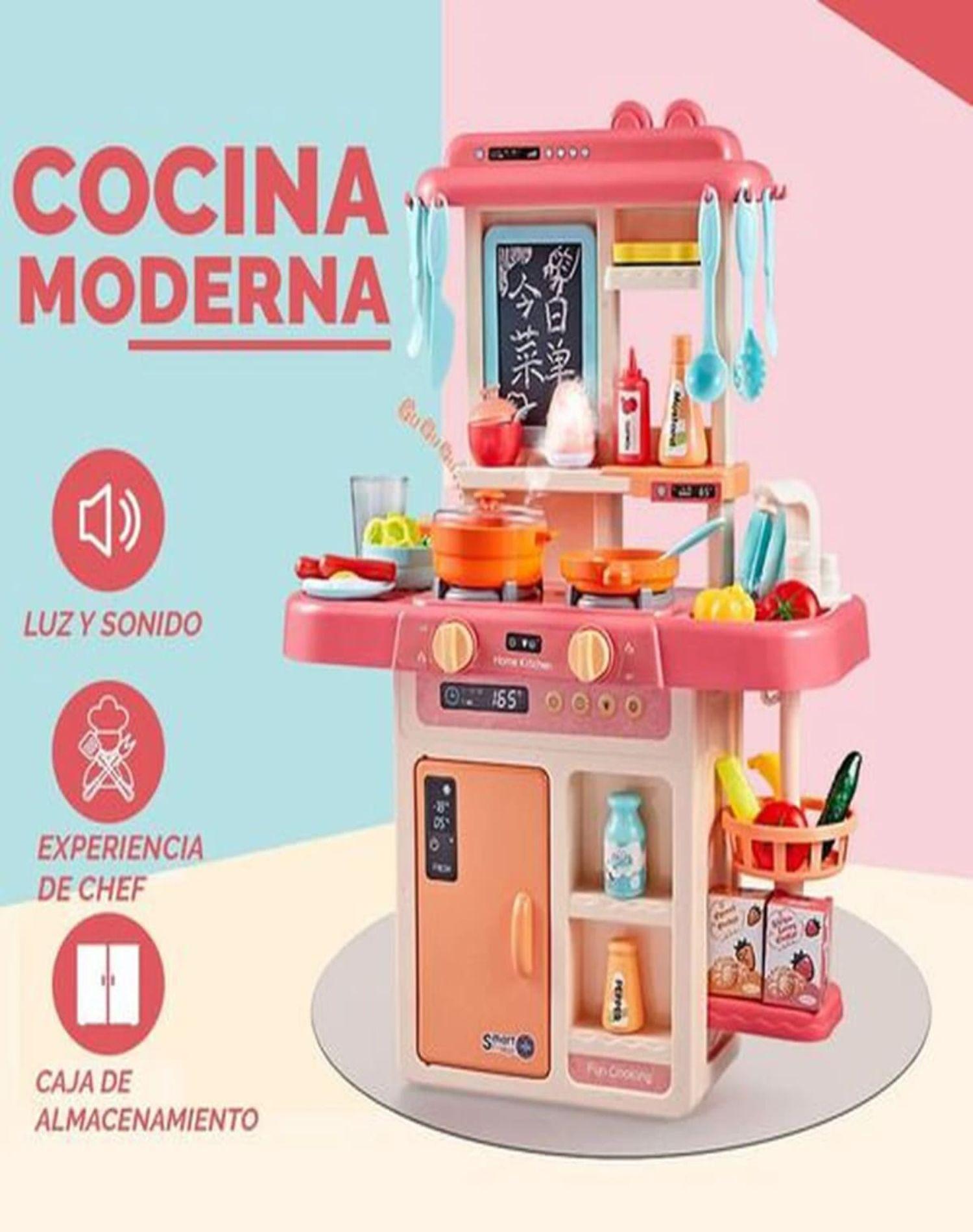 Juguete Set Cocina Rosado con Luz Sonido Infantil 63Cm-3