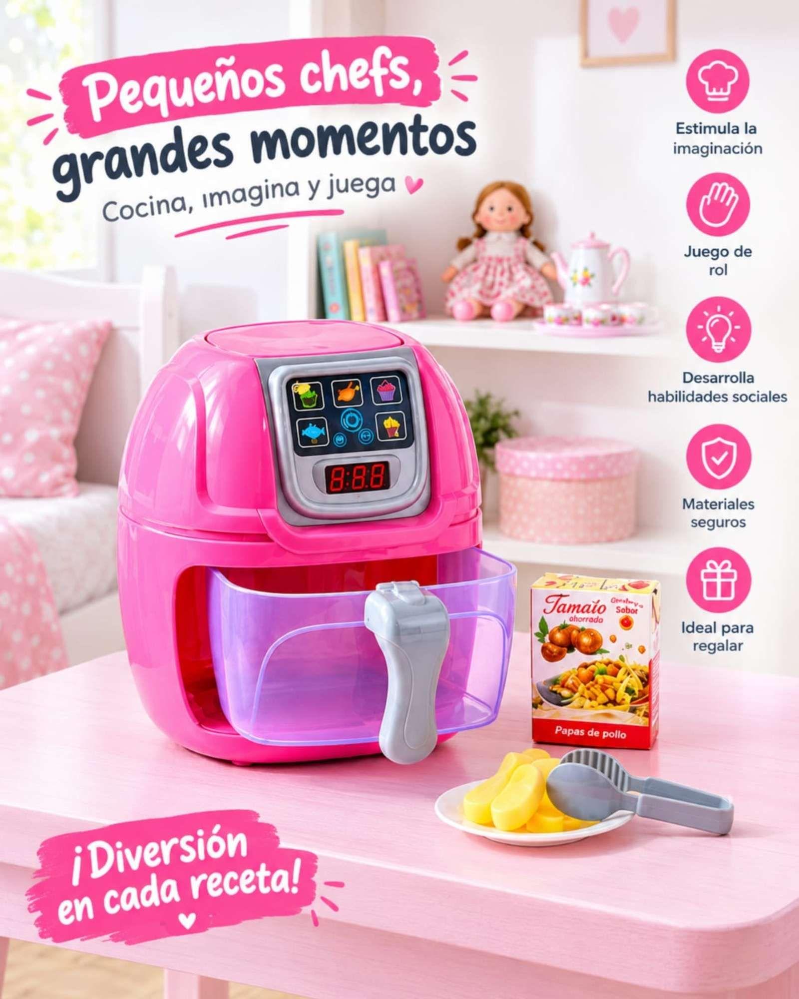 Freidora De Aire De Juguete Set Con Comida De Juguete-1
