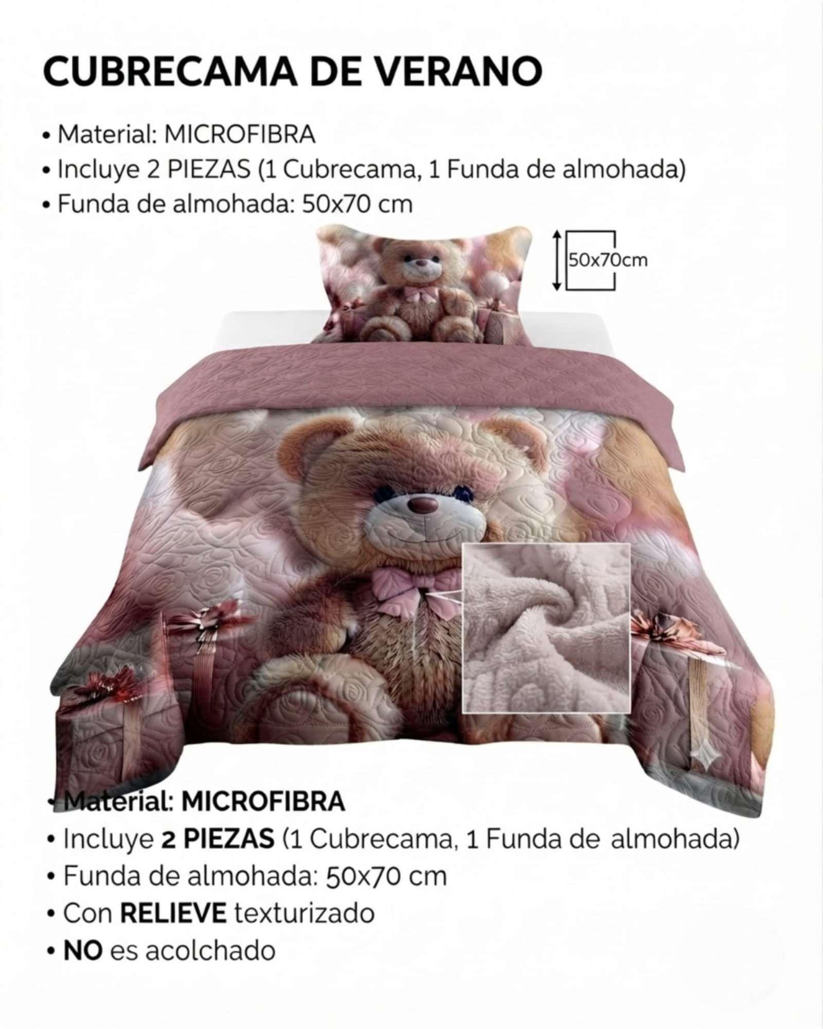 Cubrecamas Delgado Para Verano Plaza y Media Mas Almohada m9-3