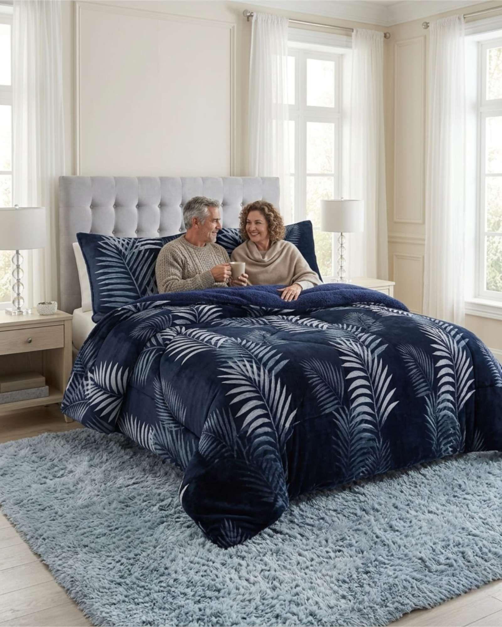 Cubrecamas Sherpa 2 Plazas Plush Ultra Suave De Lujo m17-2