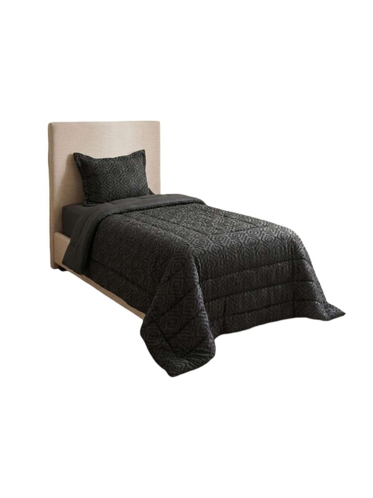 Plumón Nordicos 1.5 Plazas Diseño Geométrico + Funda negro-2