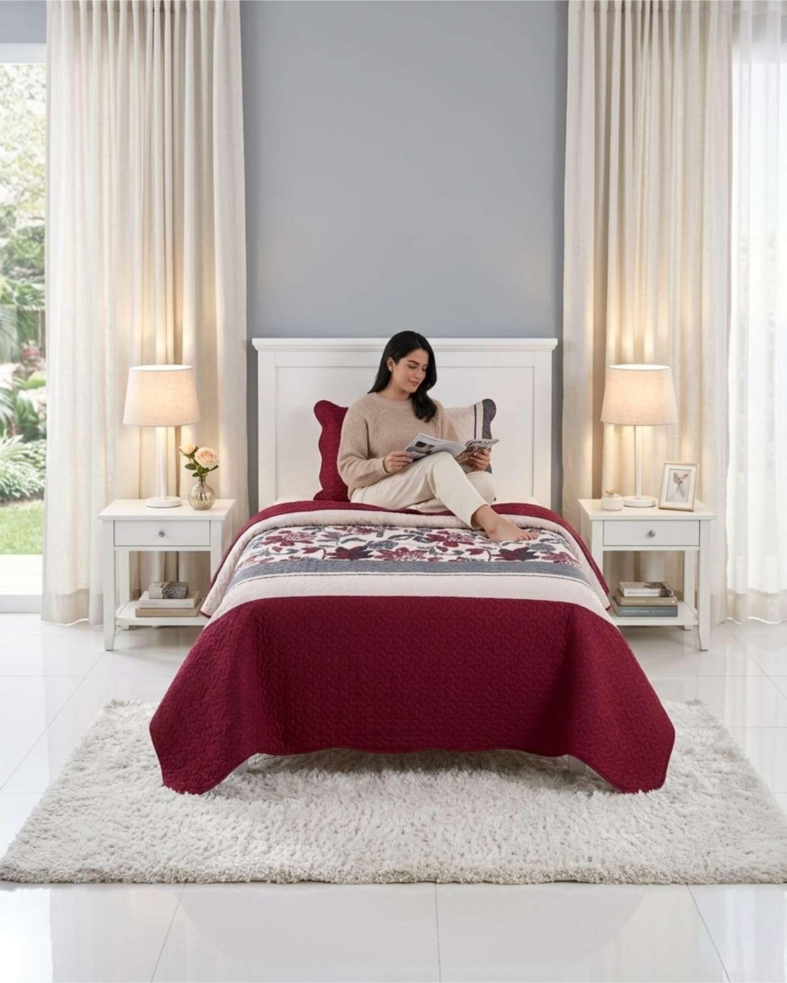 Cubrecama Verano Estampado Plaza Y Media Fresco Liviano a7-0