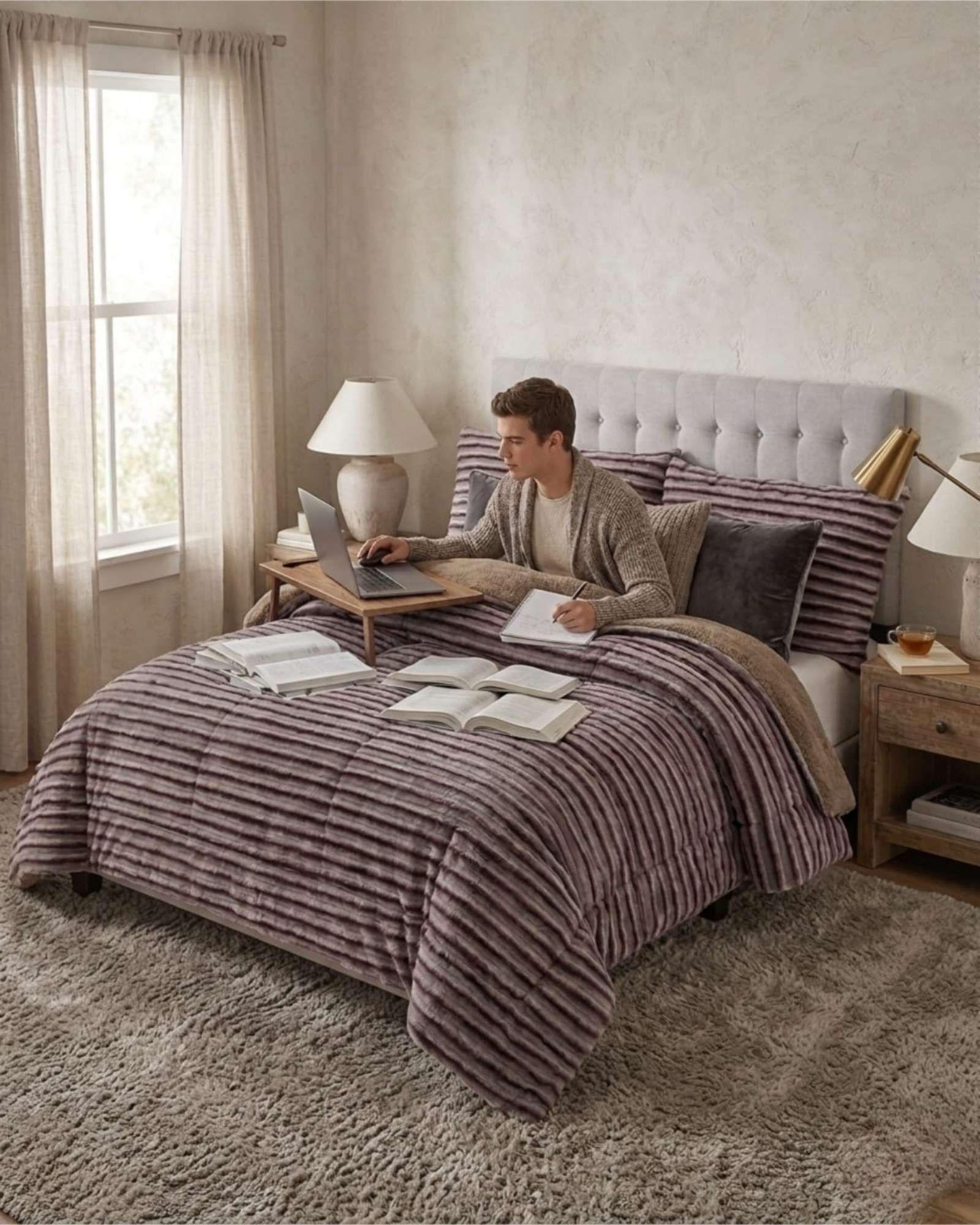 Cubrecama Chiporro 2 plazas Diseño Pana Moderno  "Doble textura, doble suavidad" burdeo-2