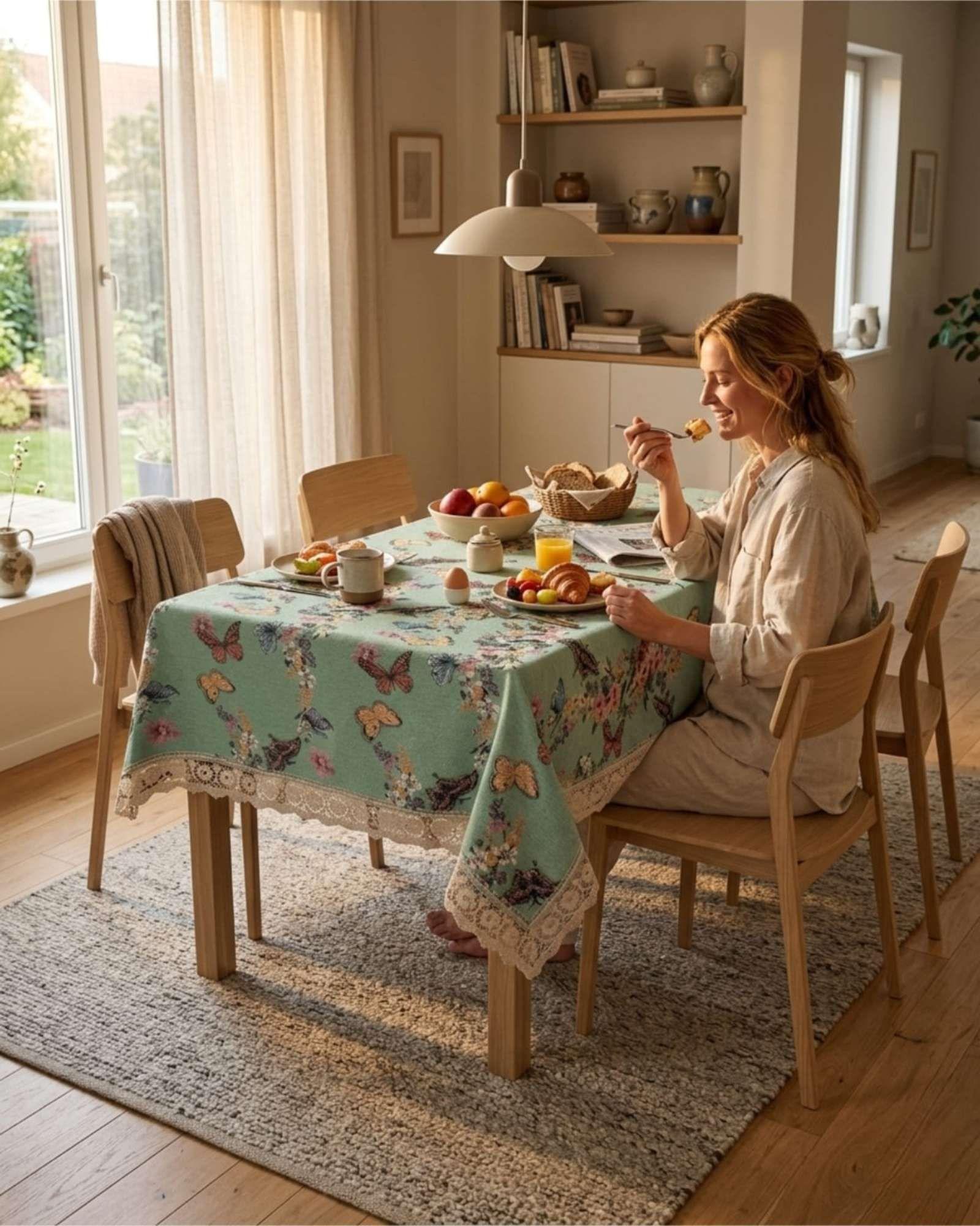 Mantel de Comedor Estilo Bohemio de 140x220cm m6-2