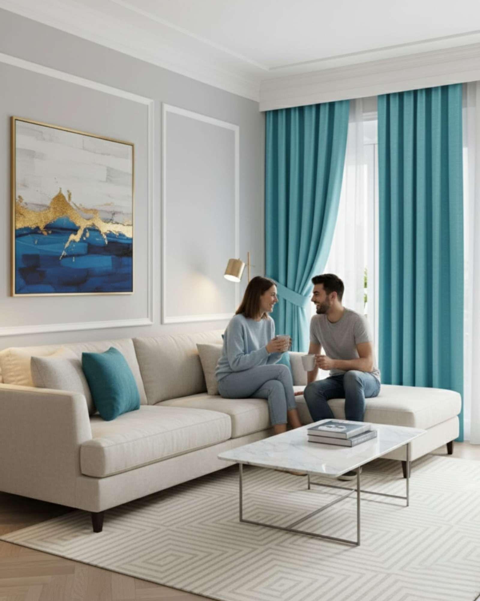 Set de Cortinas Blackout Engomadas Modernas de Lujo m5-2