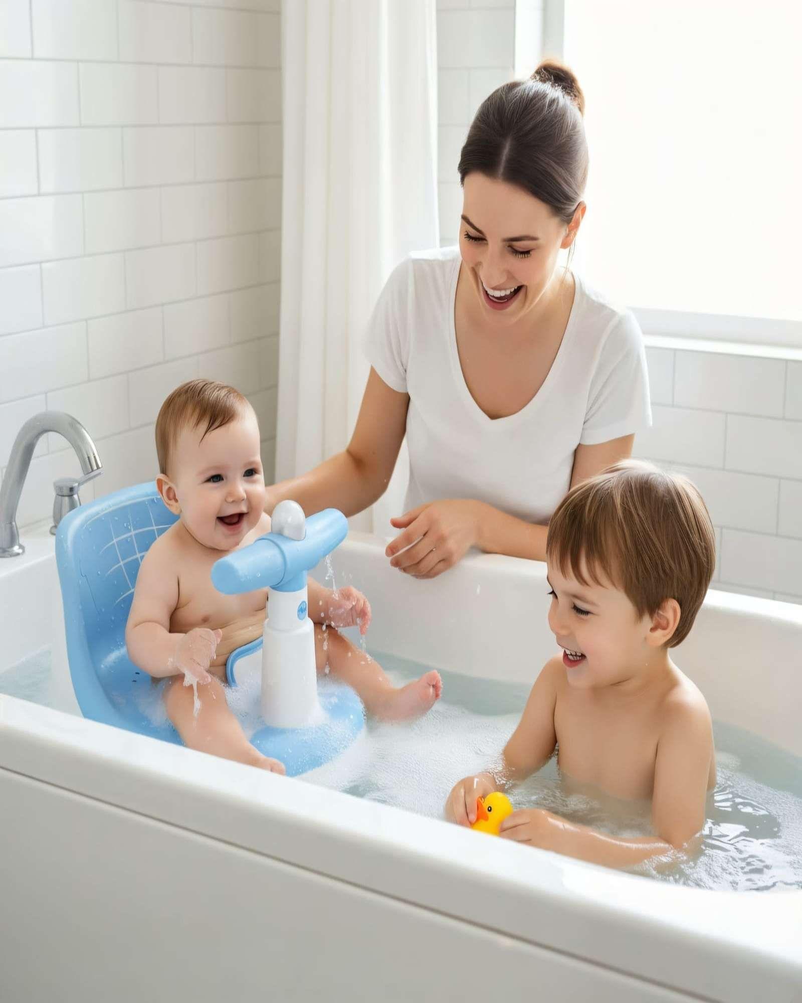 Asiento De Baño Seguridad Para tu Bebé Con Sonidos color azul-1