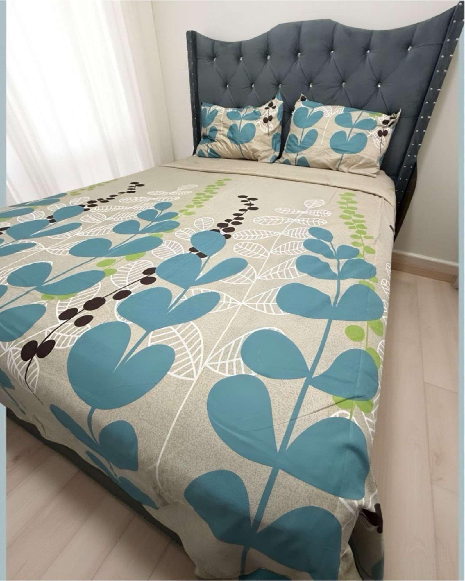 SABANA DE GÉNERO KING BEIGE CON HOJAS-3