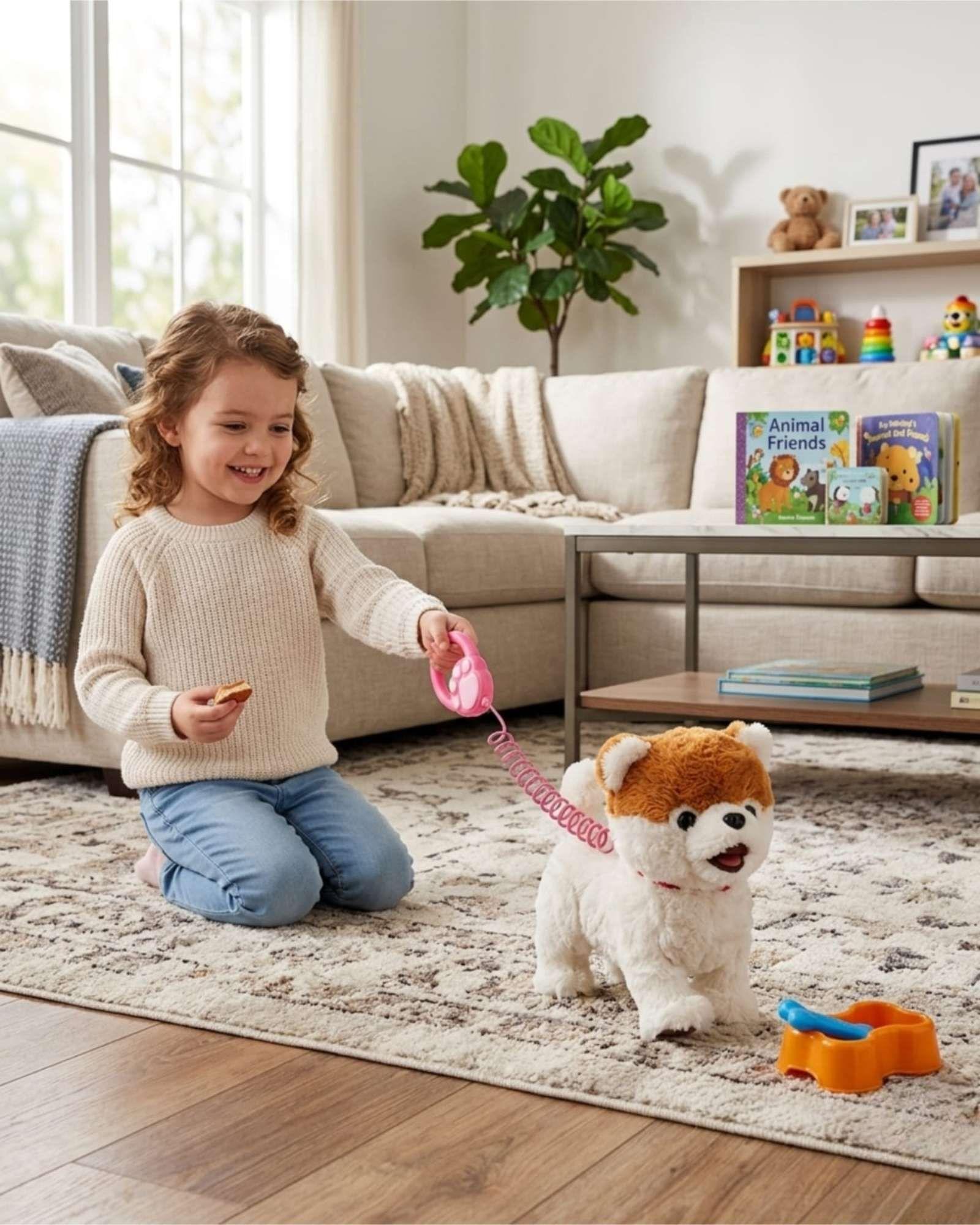 Perrito color cafe Interactivo con Correa y Accesorios  para Jugar y Cuidar-3