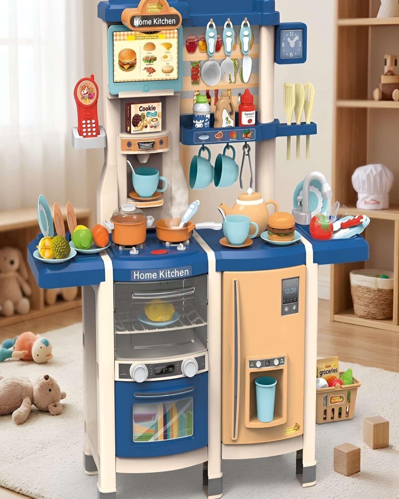 Cocina de Juguete Infantil 100cm con Sonido, Agua y 66 Accesorios 01-0