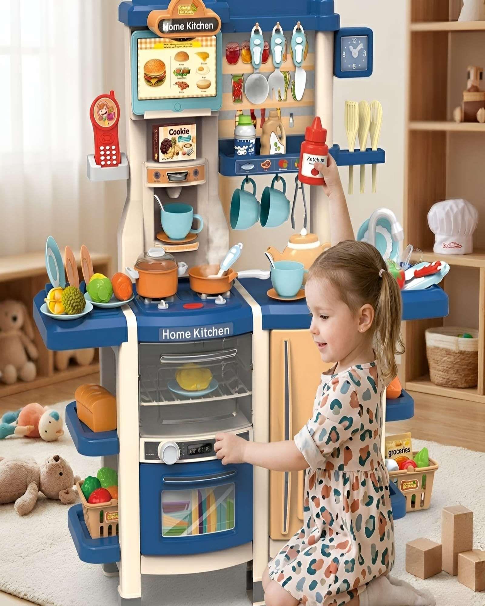 Cocina de Juguete Infantil 100cm con Sonido, Agua y 66 Accesorios 01-2