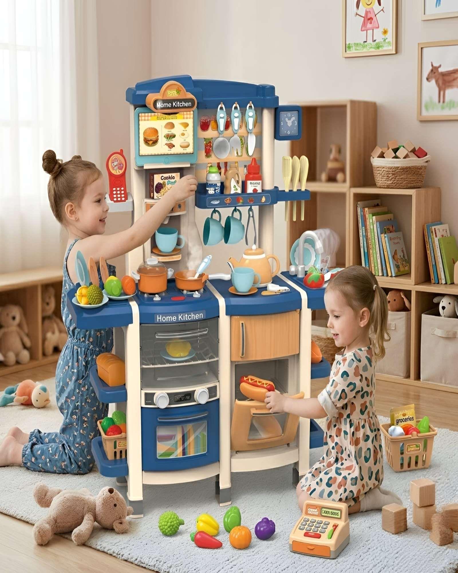 Cocina de Juguete Infantil 100cm con Sonido, Agua y 66 Accesorios 01-3