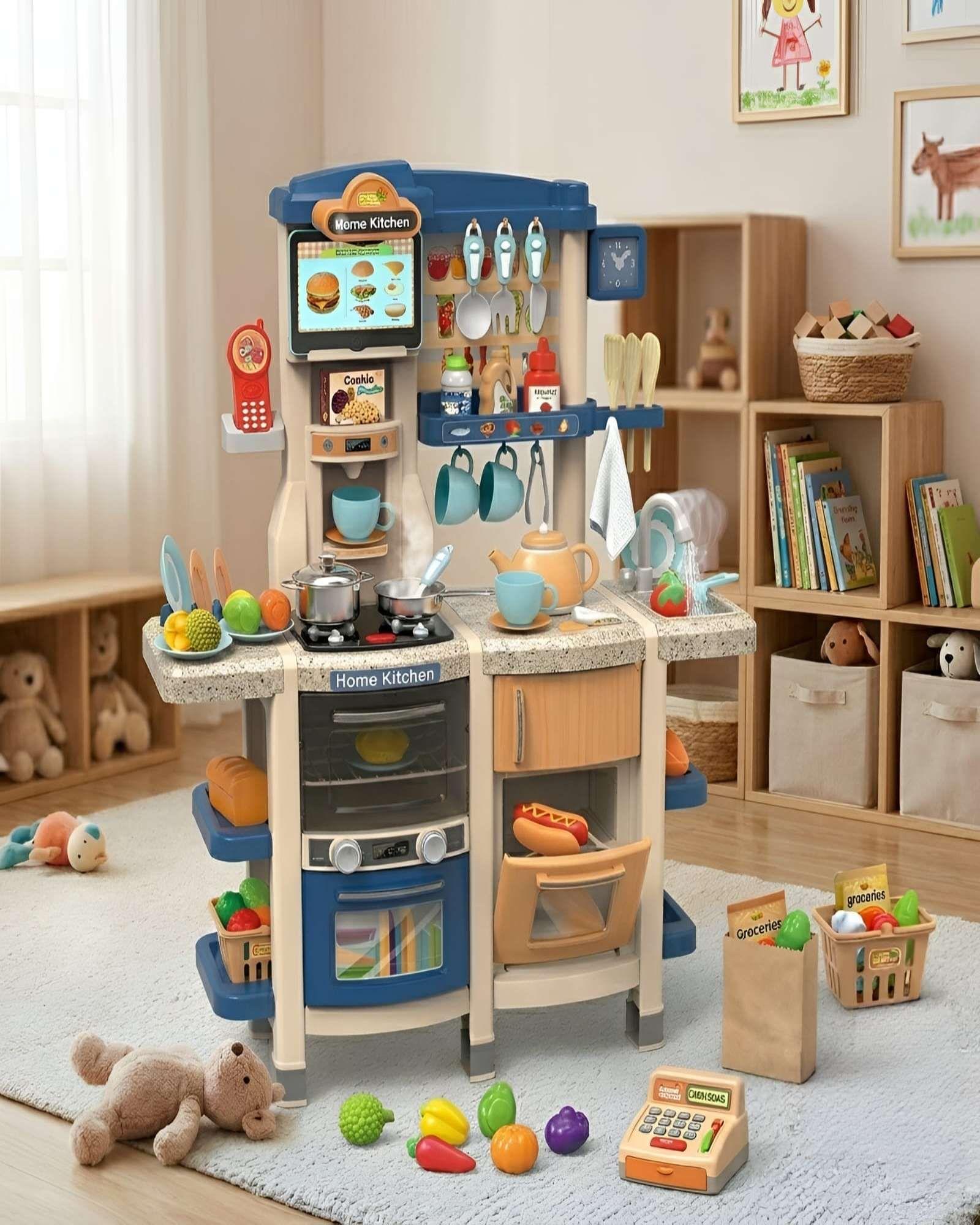 Cocina de Juguete Infantil 100cm con Sonido, Agua y 66 Accesorios 01-4