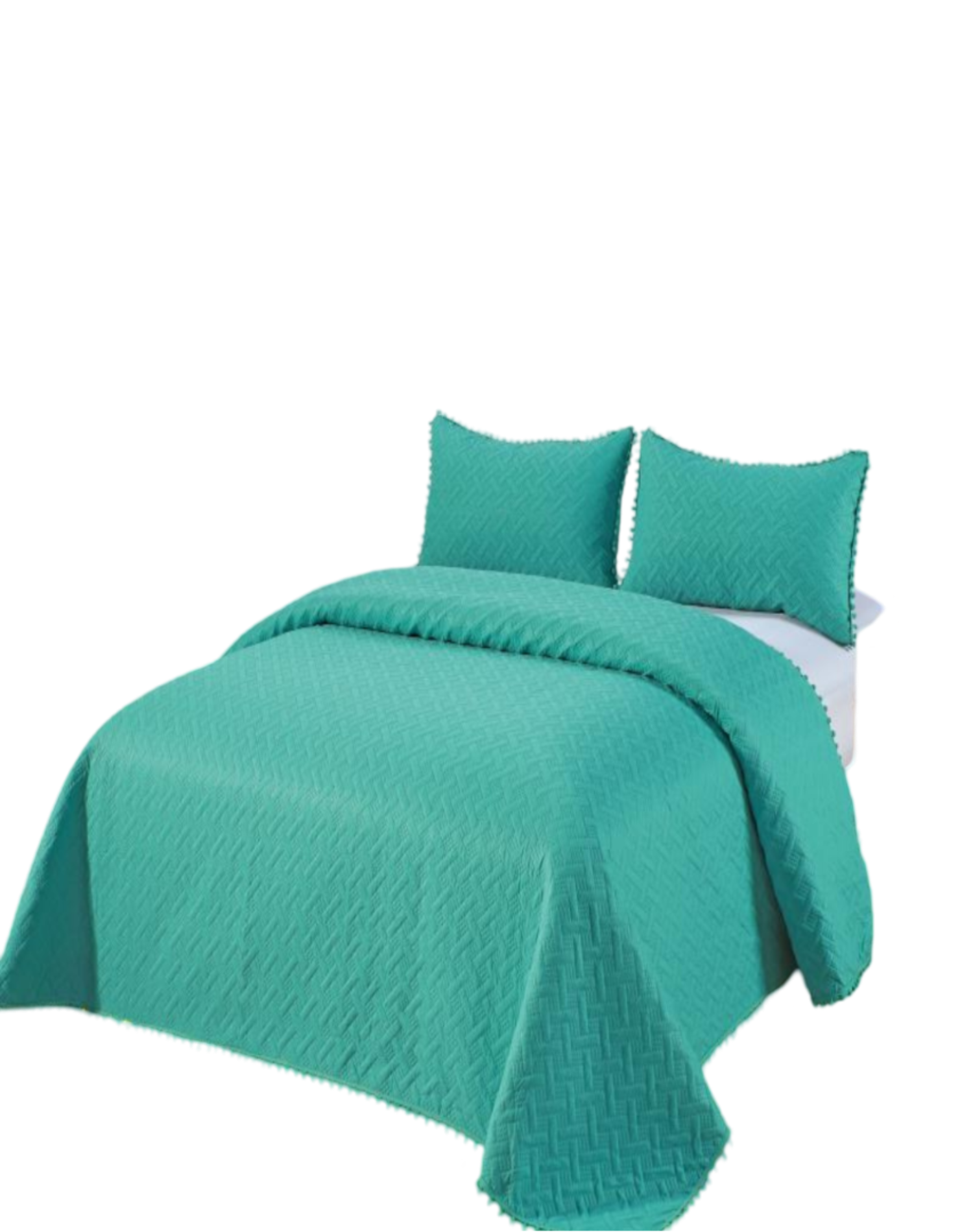 Cubrecama De Verano Con Pompones - Fresco y Elegante 2P *03-0