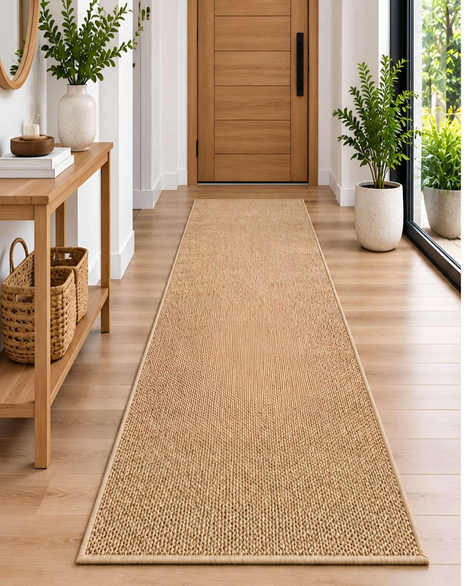 Alfombra Pasillera de Sisal Natural 60 x 200 cm | Antideslizante y Resistente 07-2