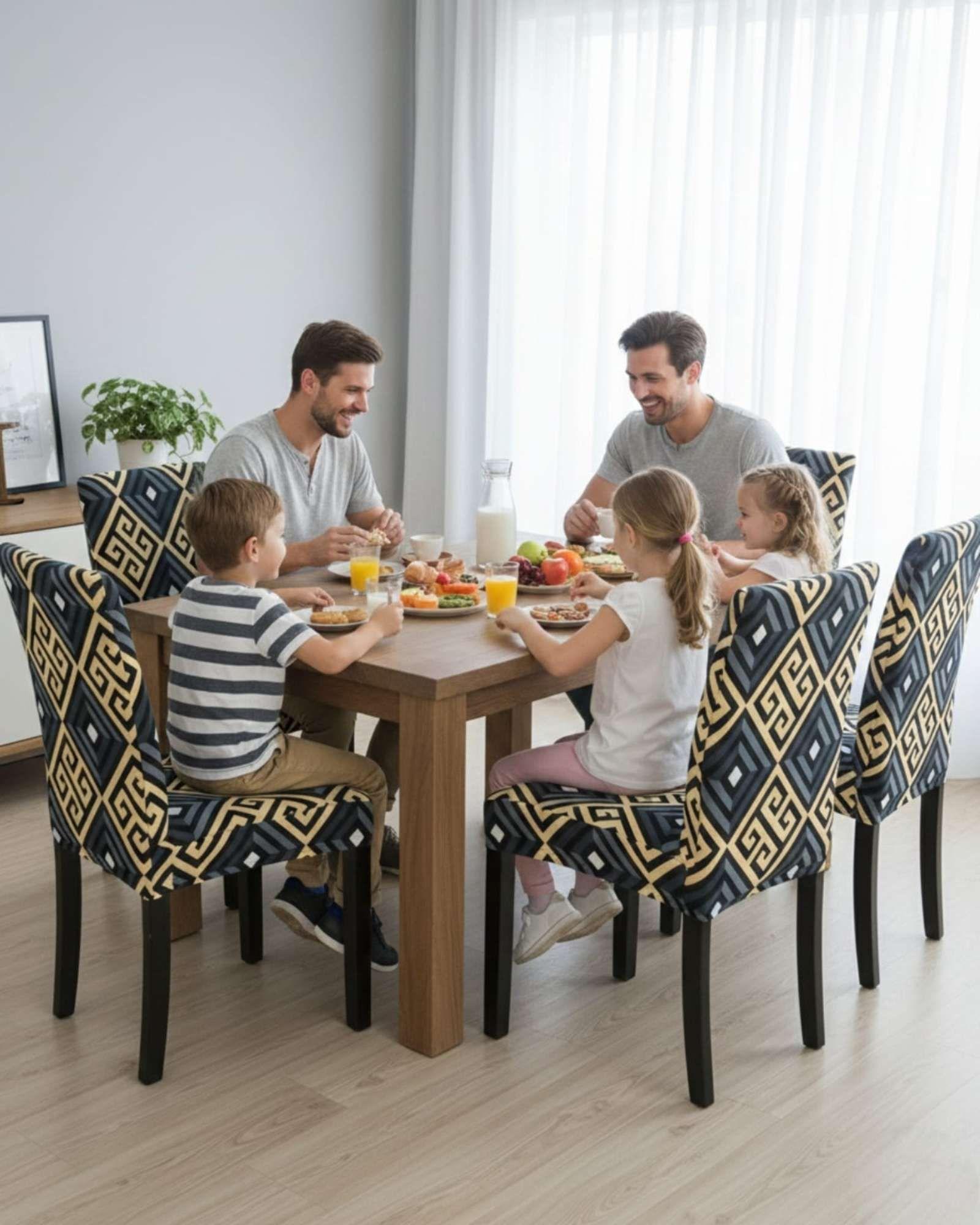 Pack de 6 fundas elasticas para sillas con diseño moderno M19-3