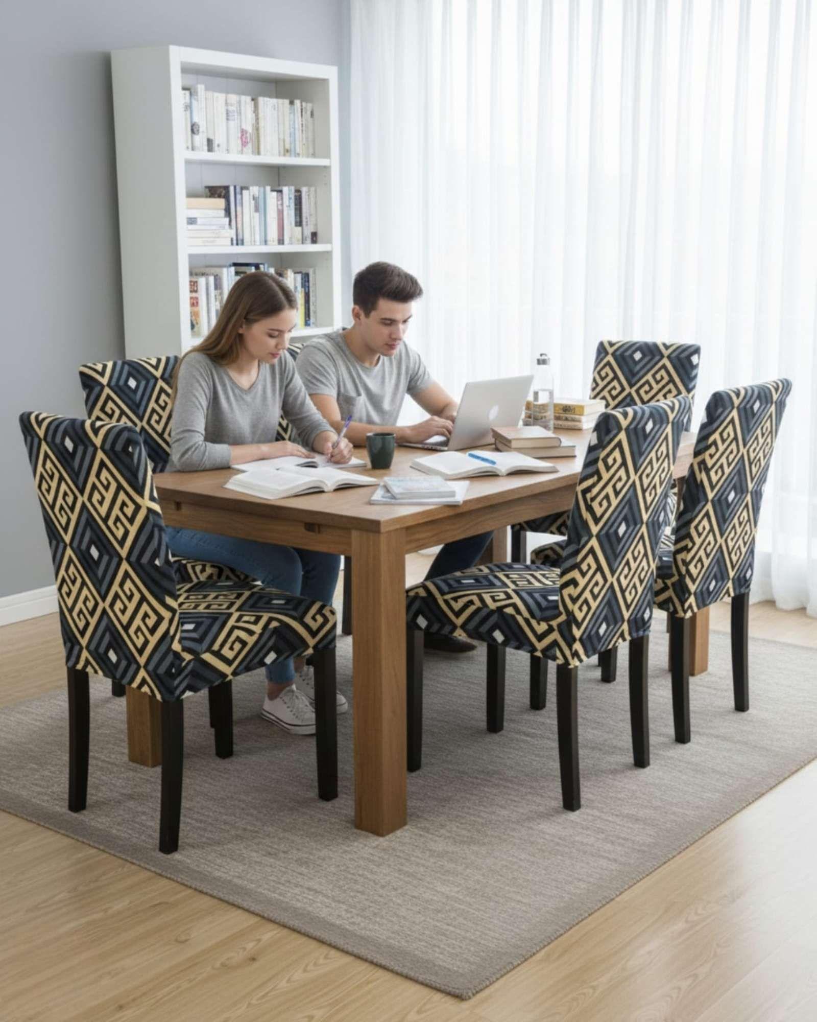 Pack de 6 fundas elasticas para sillas con diseño moderno M19-4