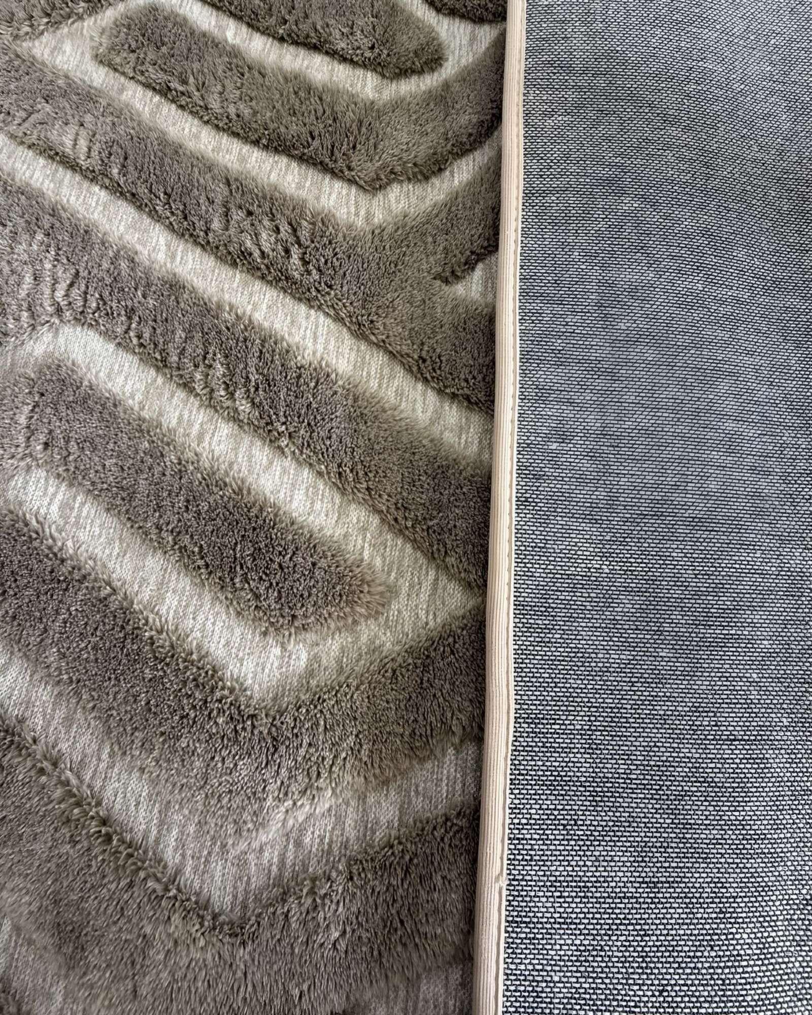 ALFOMBRA LIVING COMEDOR DISEÑO GEOMETRICO 160X200CM BEIGE OSCURO-2