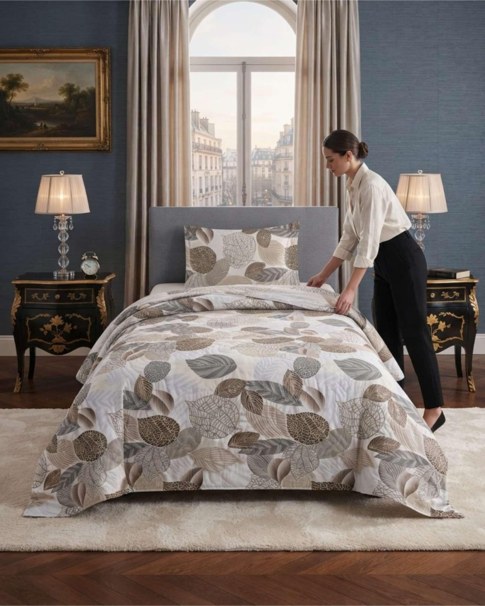 Cubrecama Quilt de Verano 1.5 Plazas Delgado + 1 Almohada 02-2