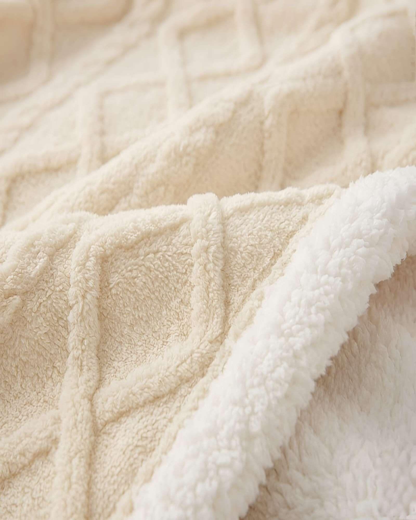 Frazada Sherpa Ultra Suave Con Relieve De Diamantes King m7-4