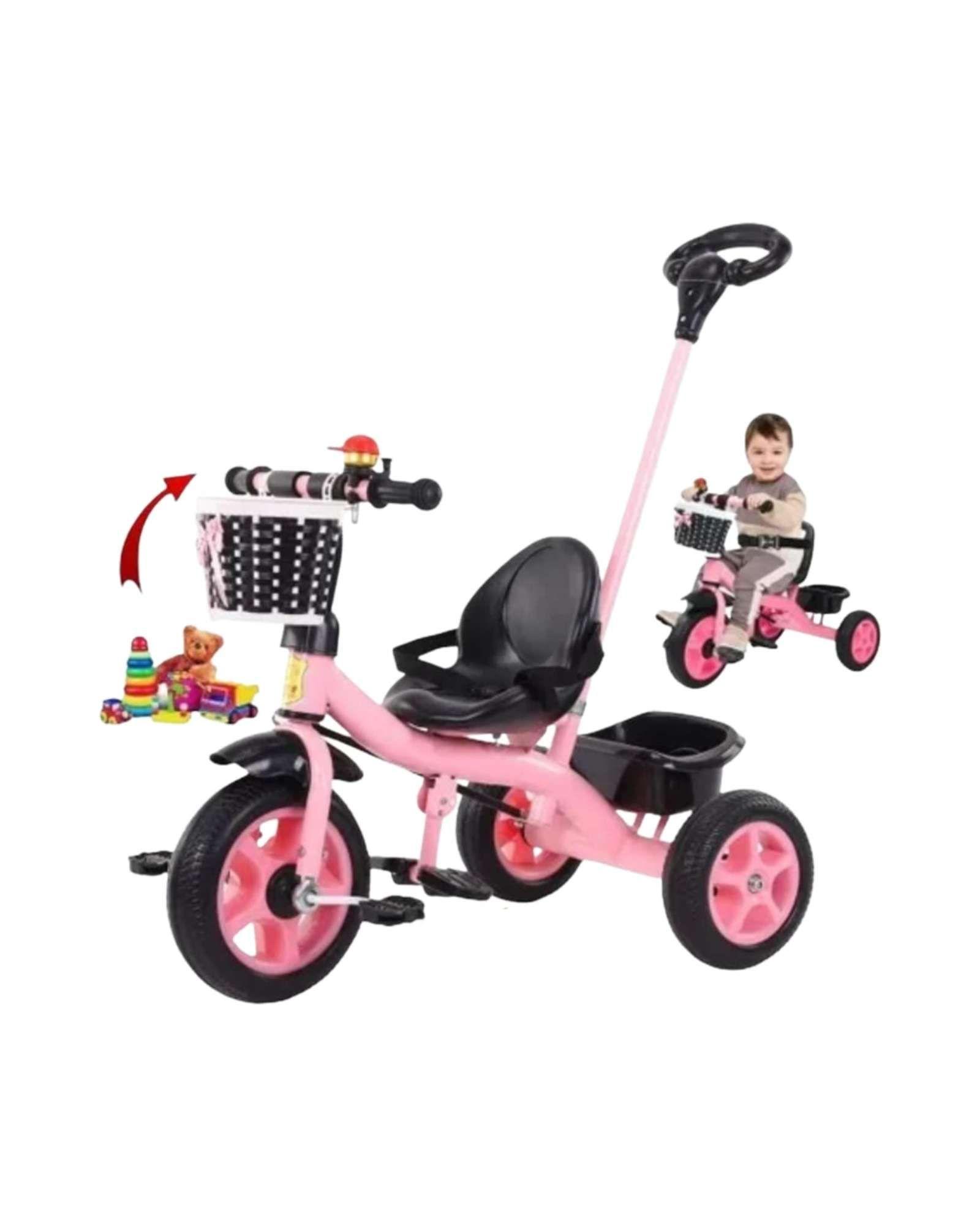 Triciclo infantil 2 en 1 Rosado Multifuncion-2