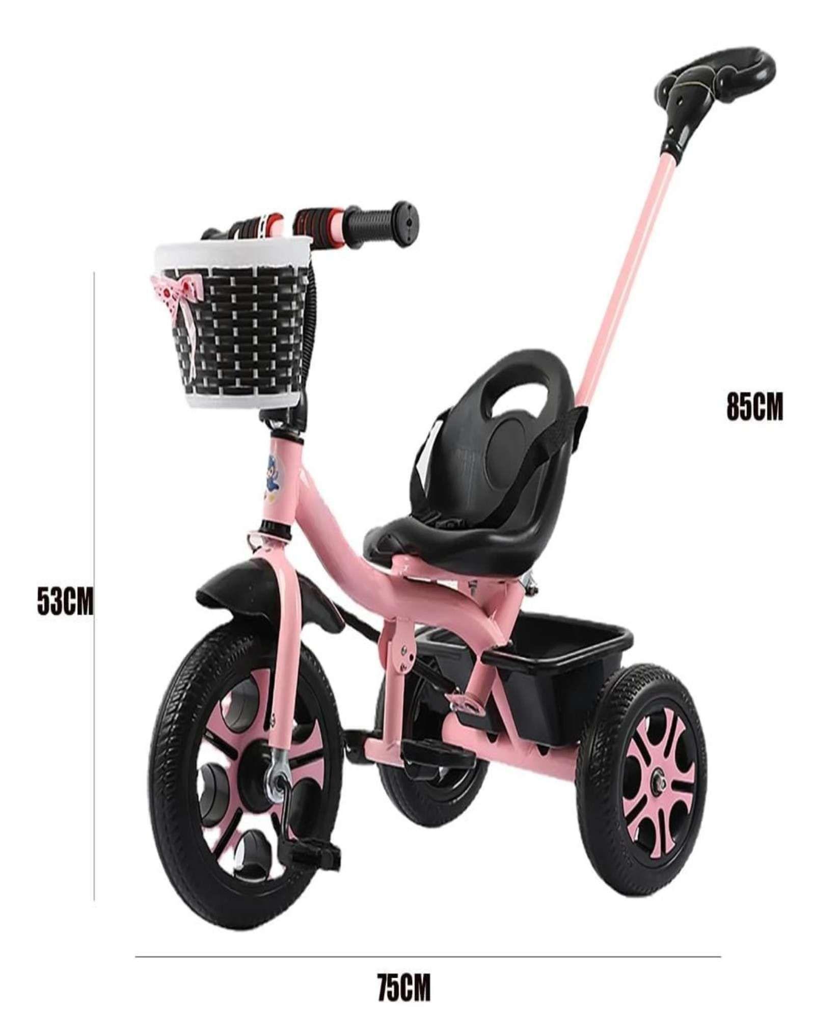 Triciclo infantil 2 en 1 Rosado Multifuncion-1